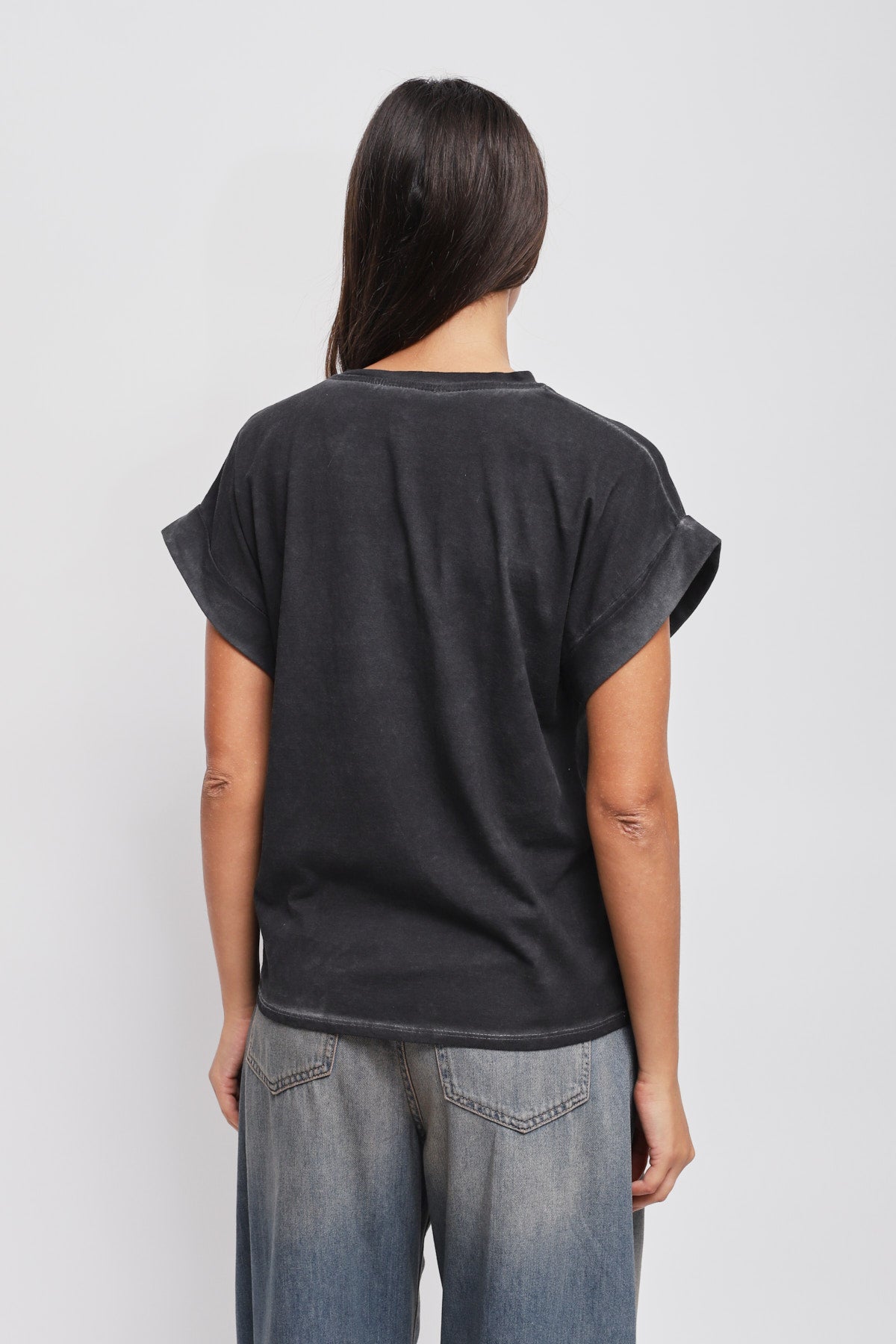 Maryley - T-shirt in cotone con  strass