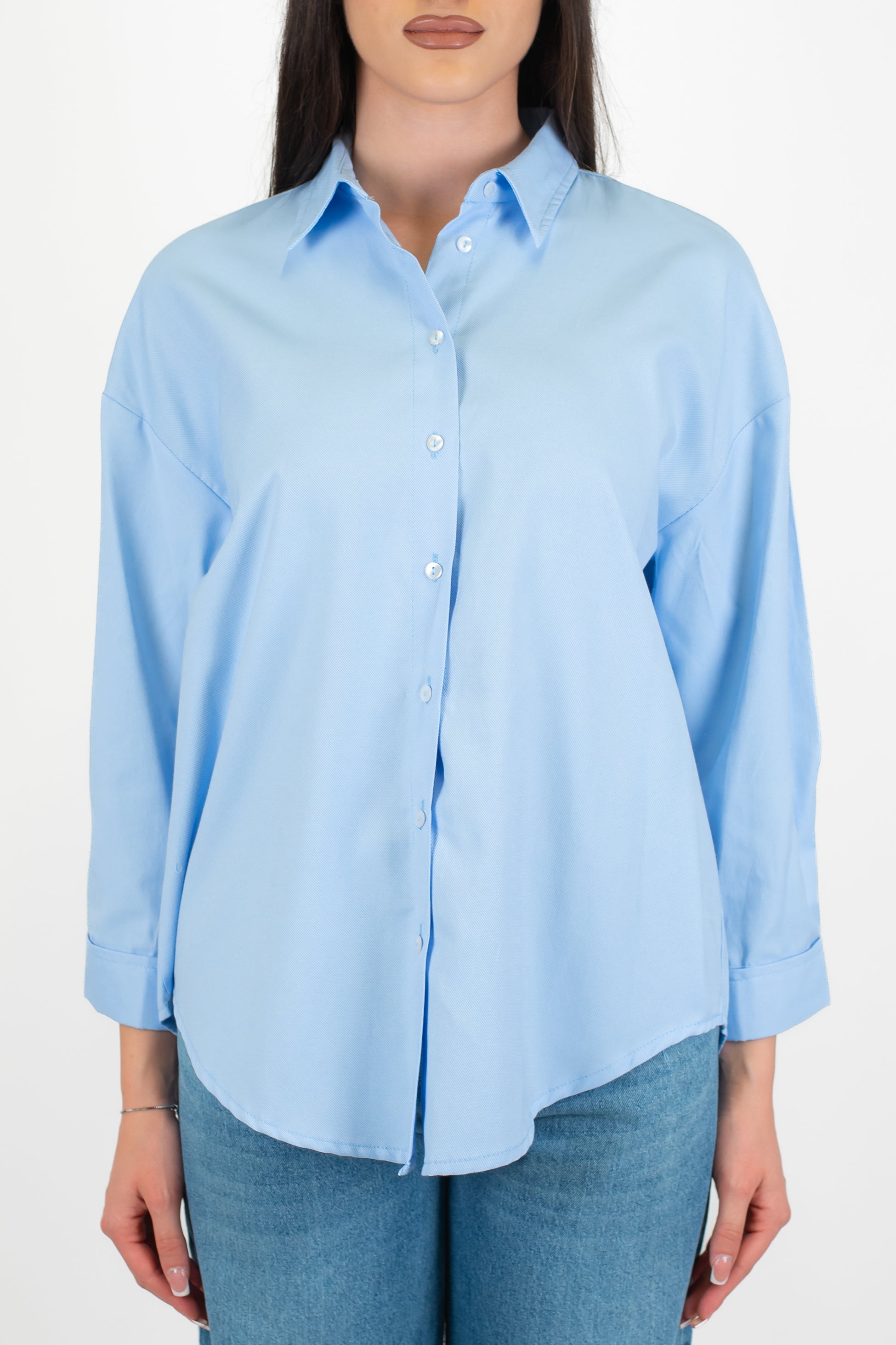 Dixie - Camicia tinta unita trama nido d'ape