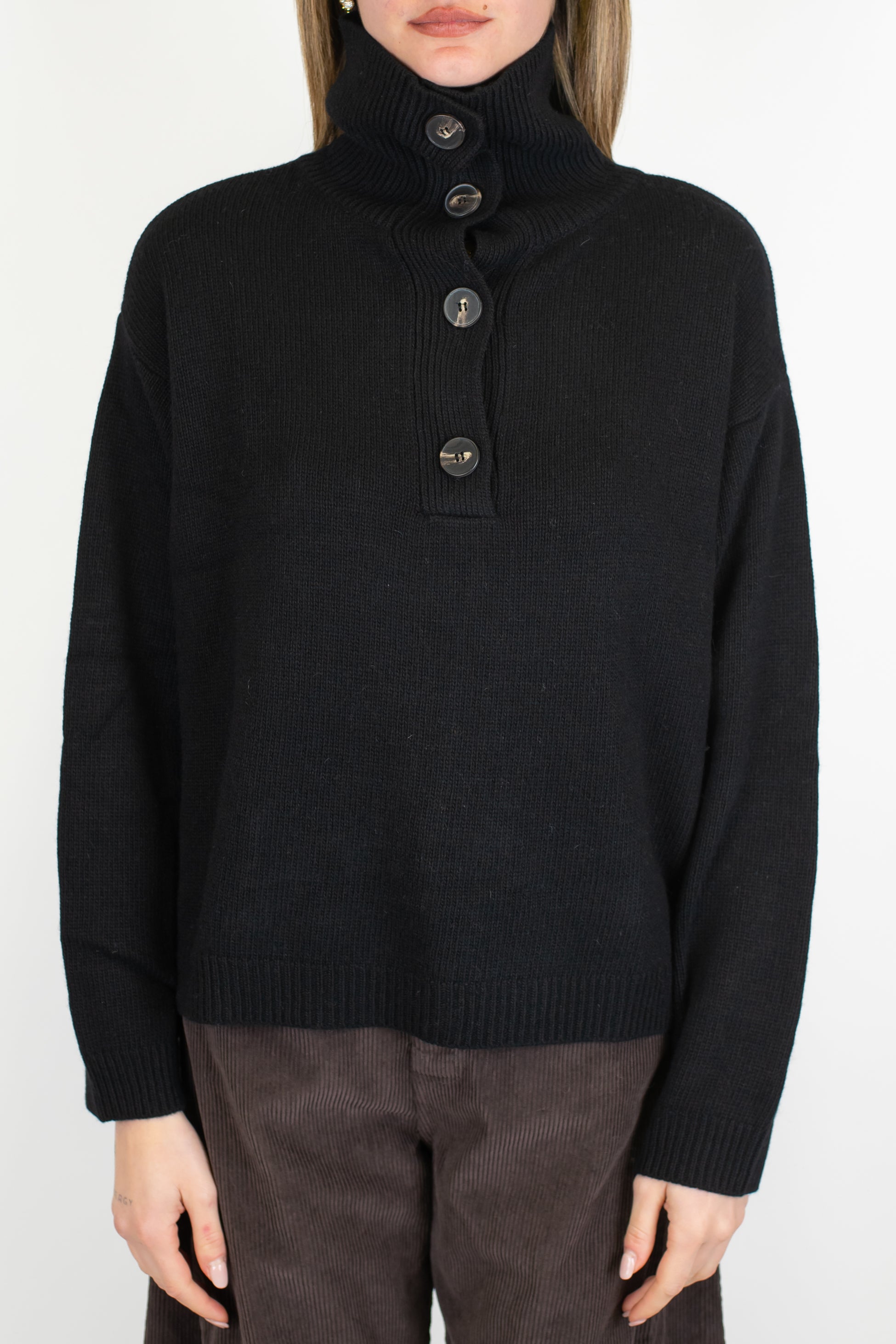 Tensione in - Polo con colletto in misto lana/cashmere