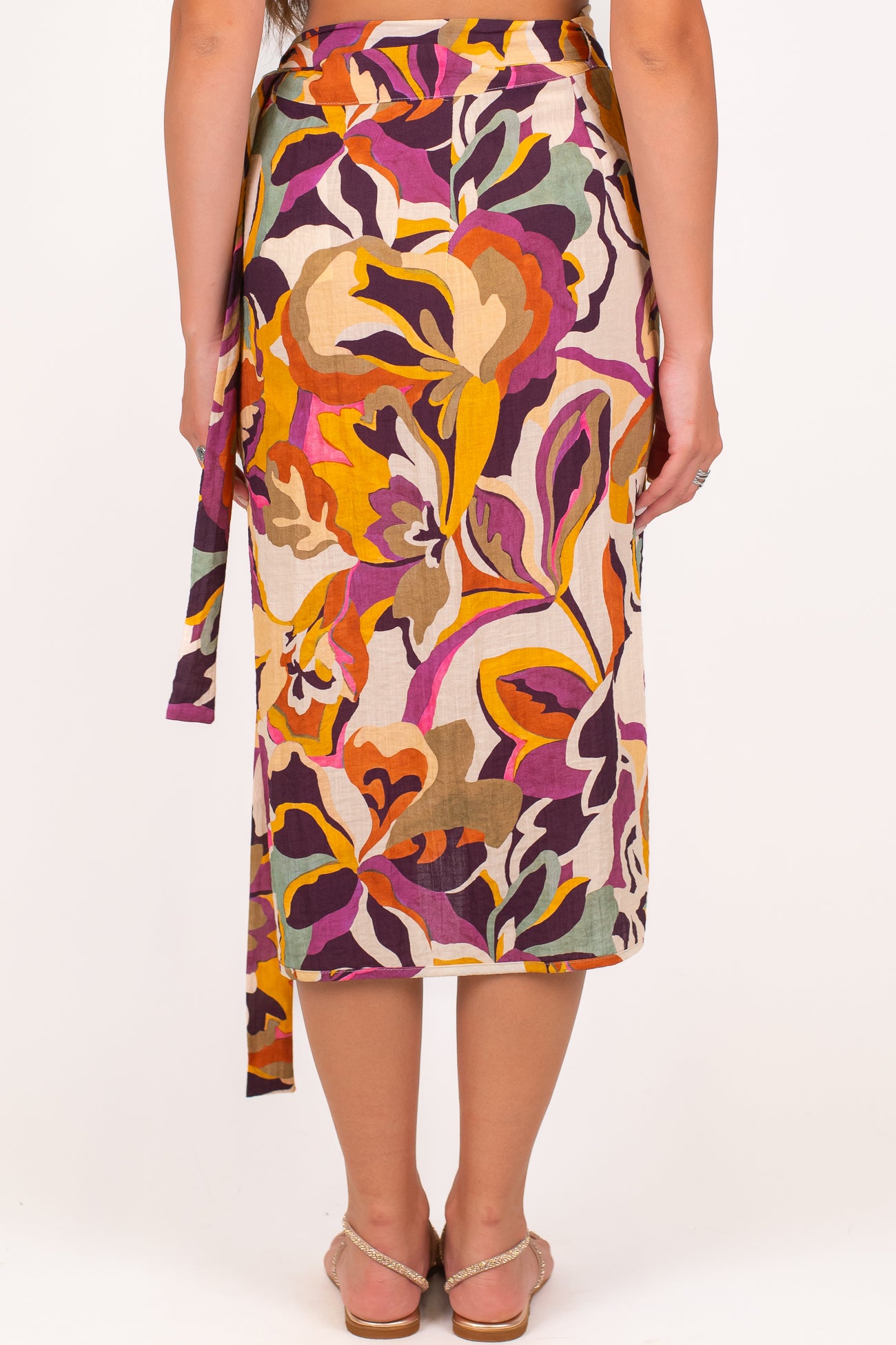 Dixie - Gonna pareo in viscosa leggera fantasia multicolor