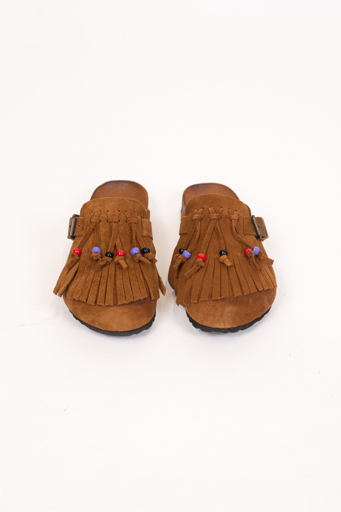 Ovyé - Mules in suede con frange e perline