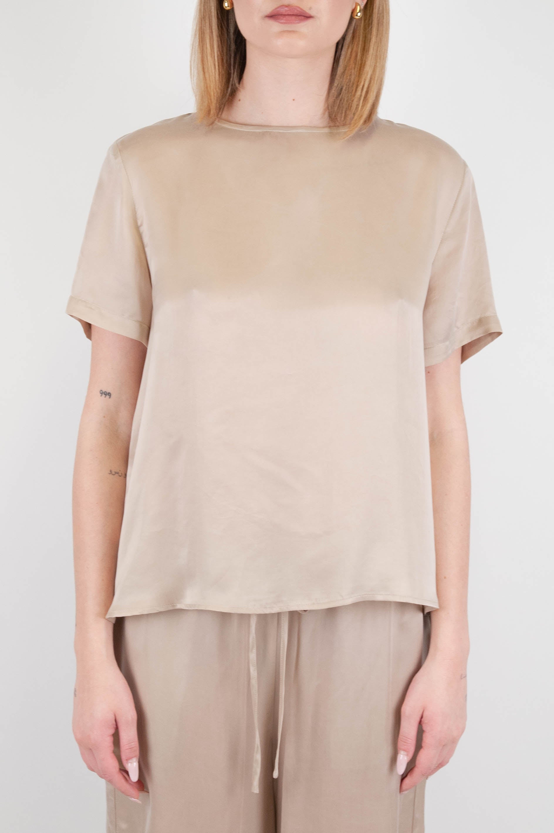 Tension in - Cupro half sleeve blouse