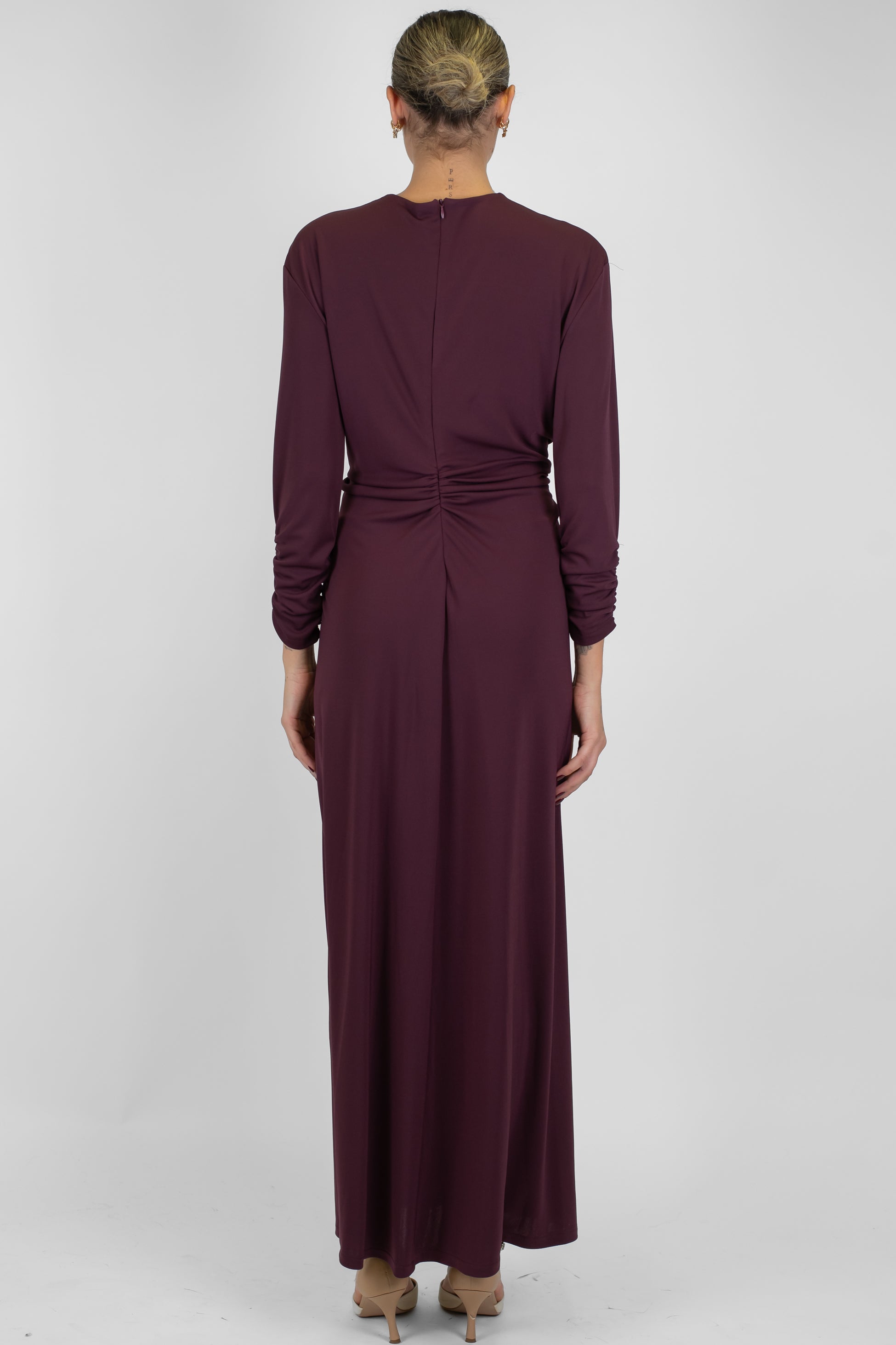 Imperial - Abito lungo con maniche lunghe e anello centrale