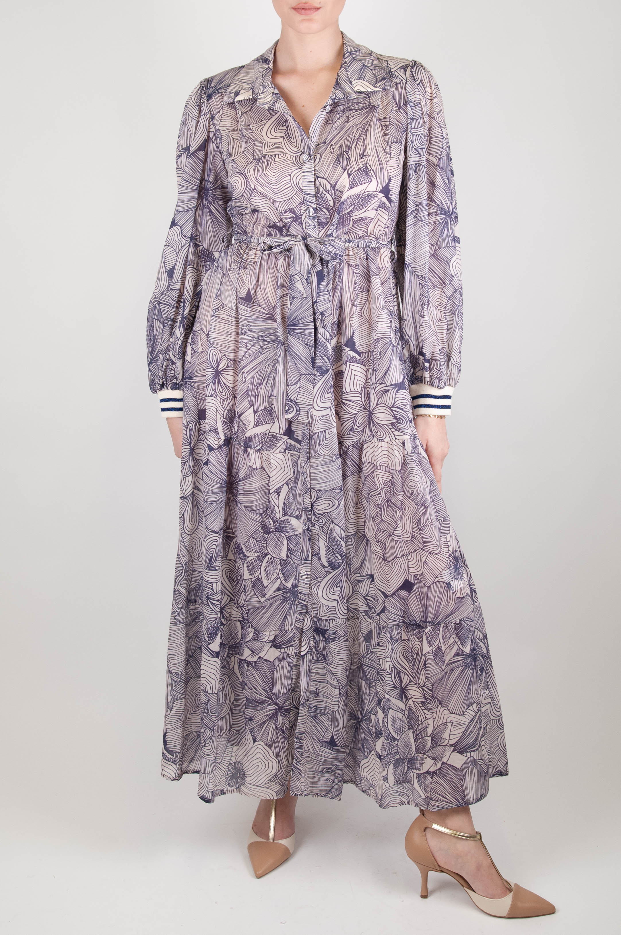 Tension in - Floral patterned shirtdress in cotton muslin