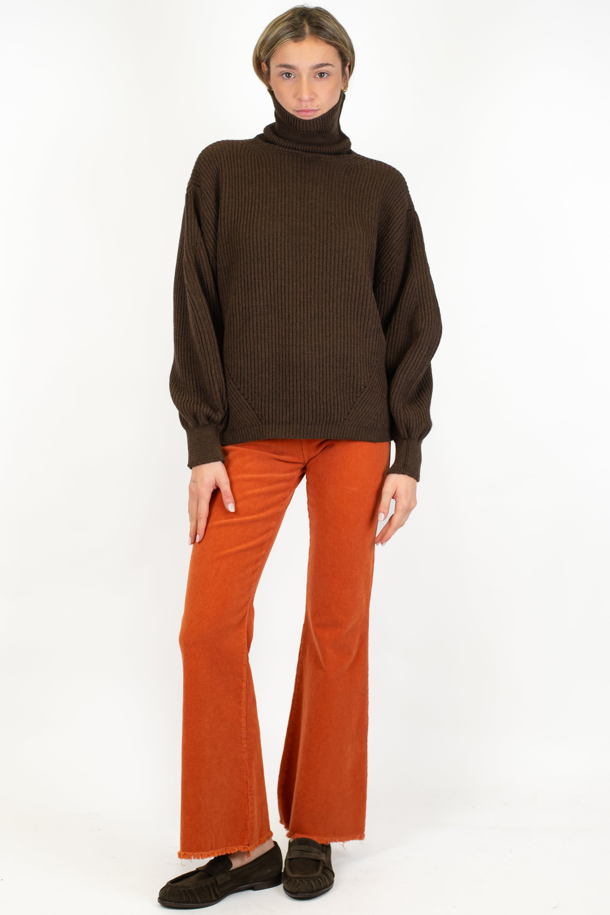 Motel - Pantalone a zampa in velluto millerighe