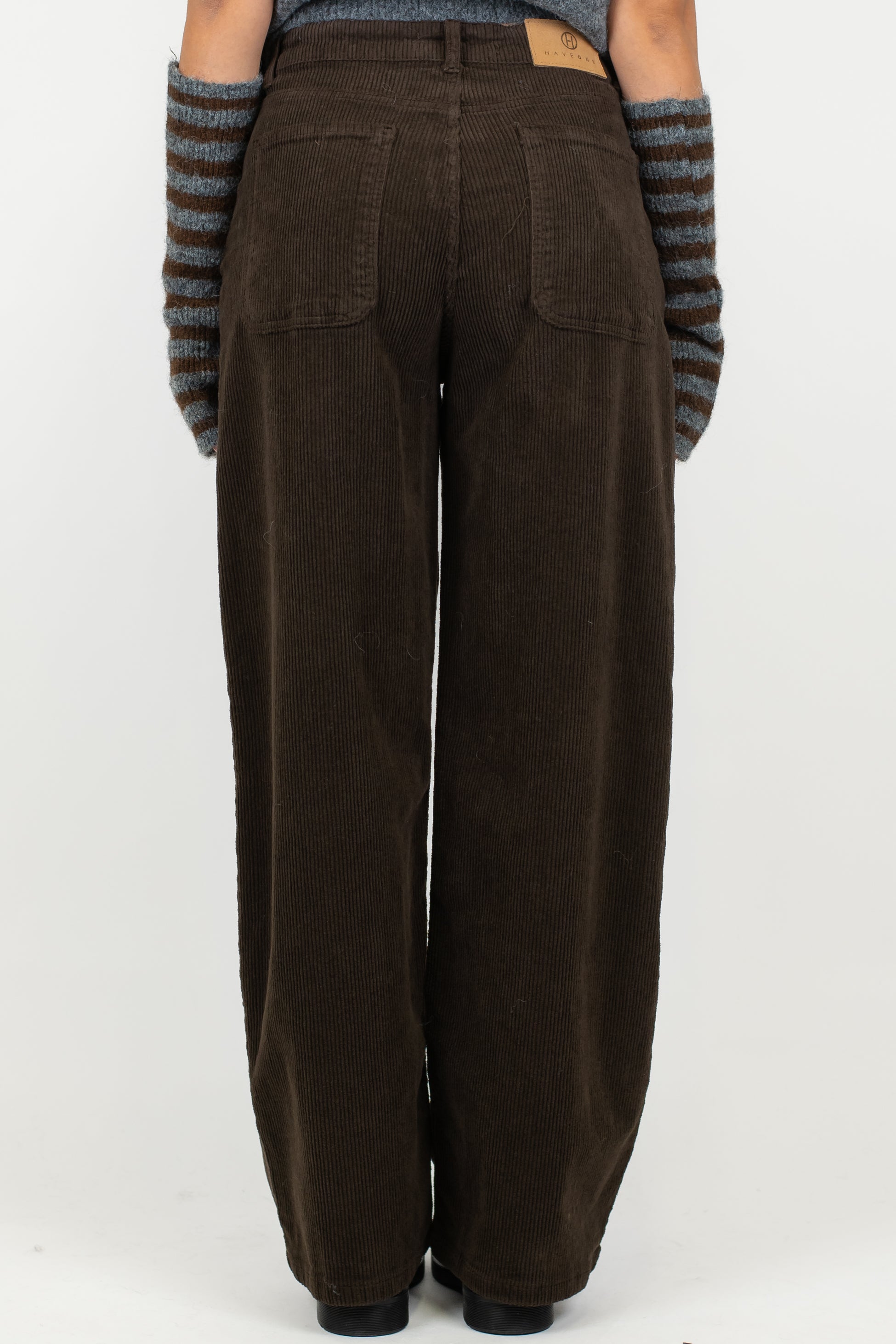 Haveone - Pantalone palazzo in velluto millerighe modello Bella