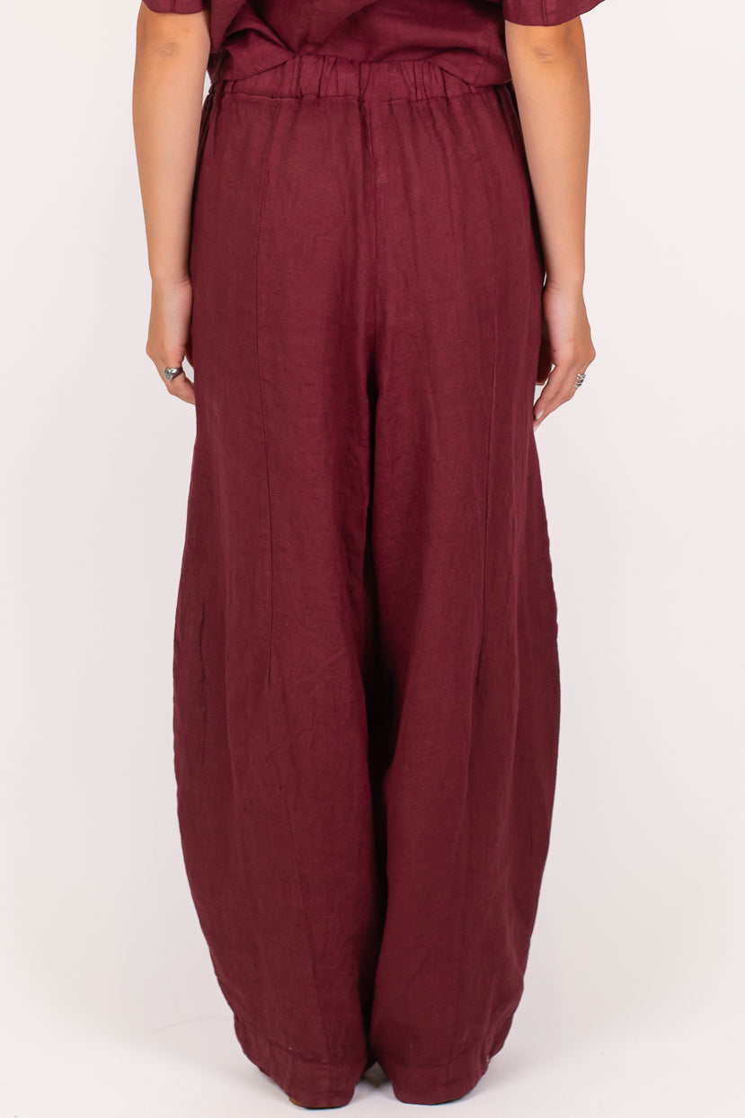Motel - Pantalone balloon in puro lino con coulisse