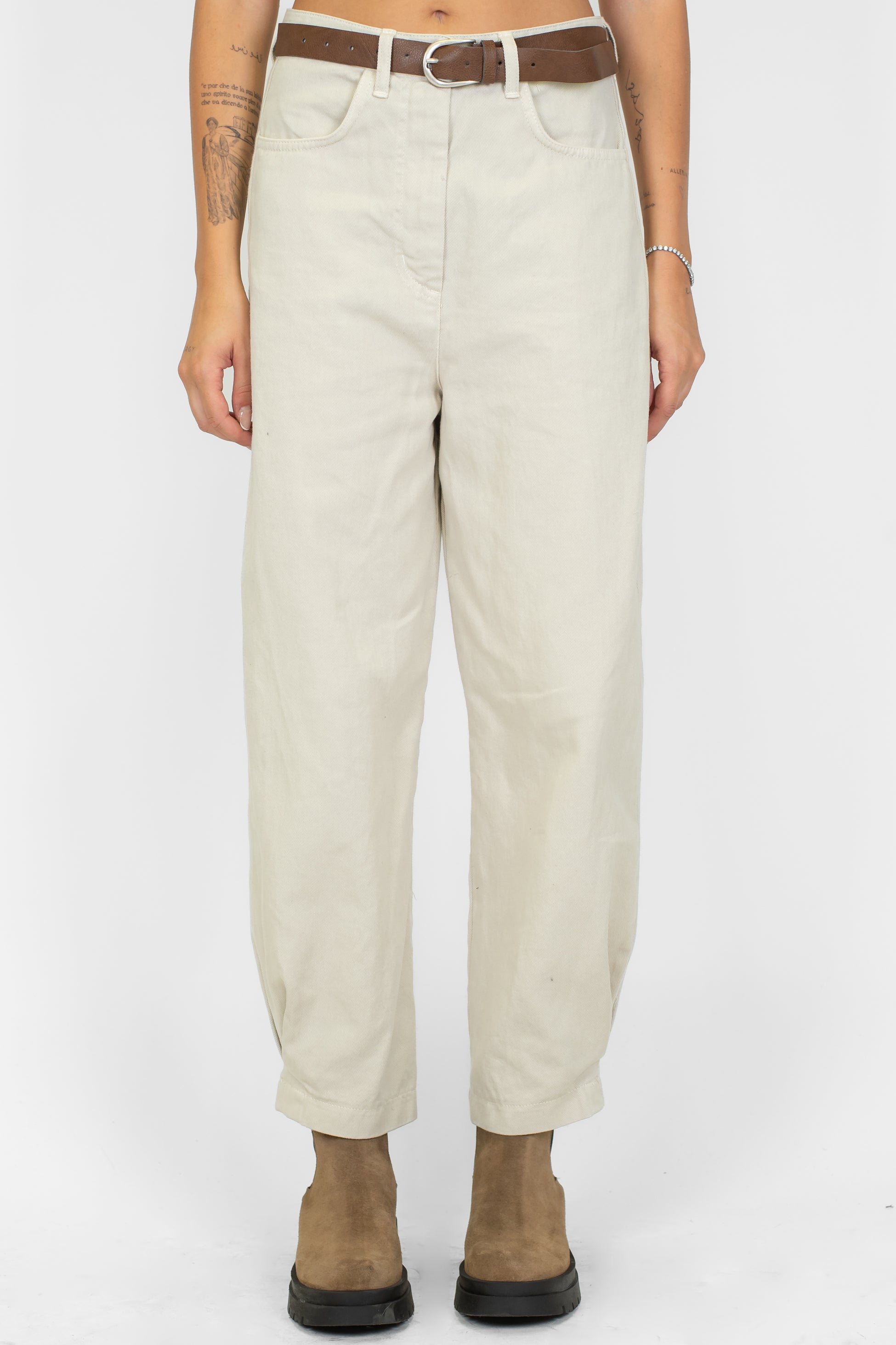 Maryley - Pantalone regular in denim colorato