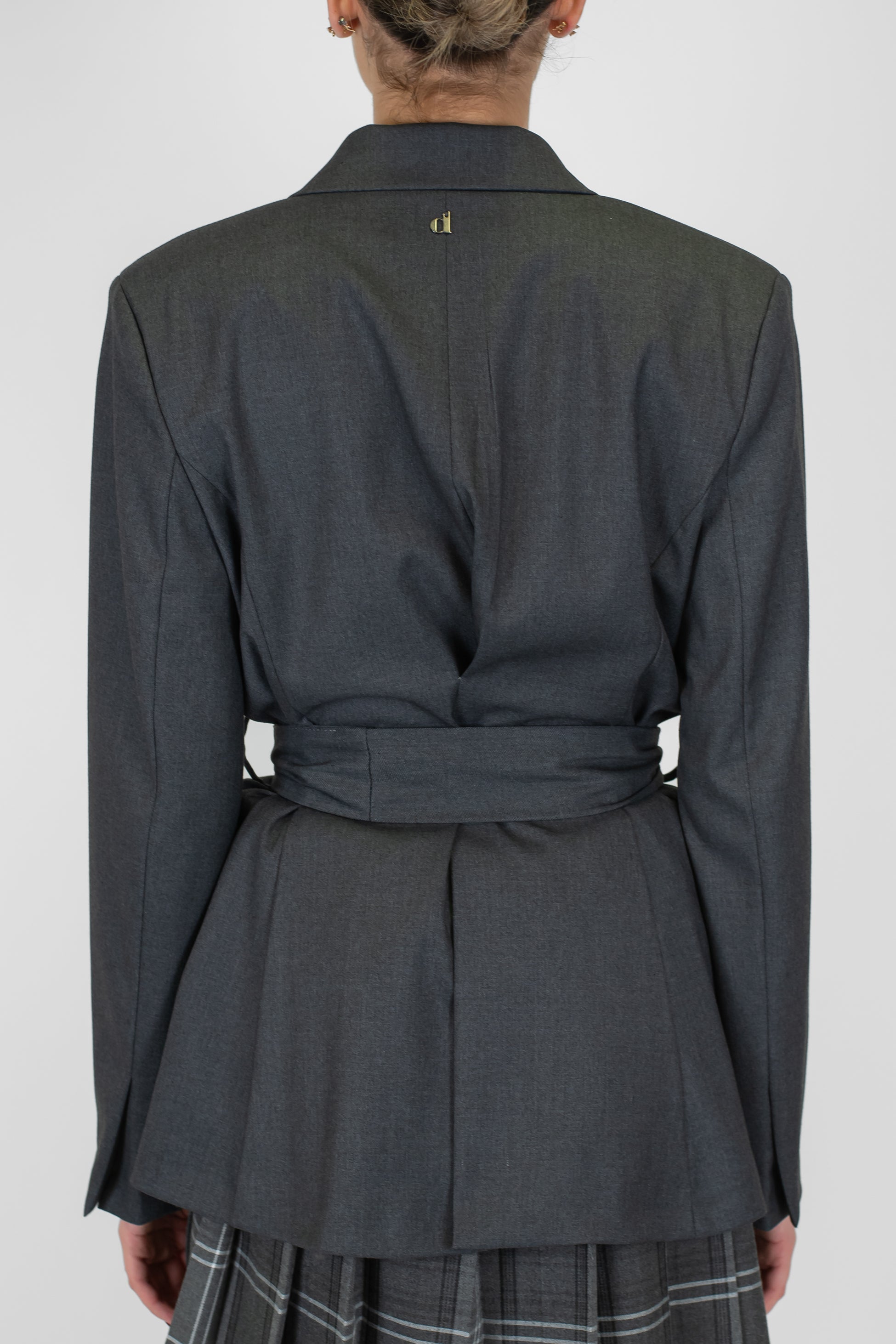 Dixie - Giacca sfiancata doppiopetto con cintura in vita