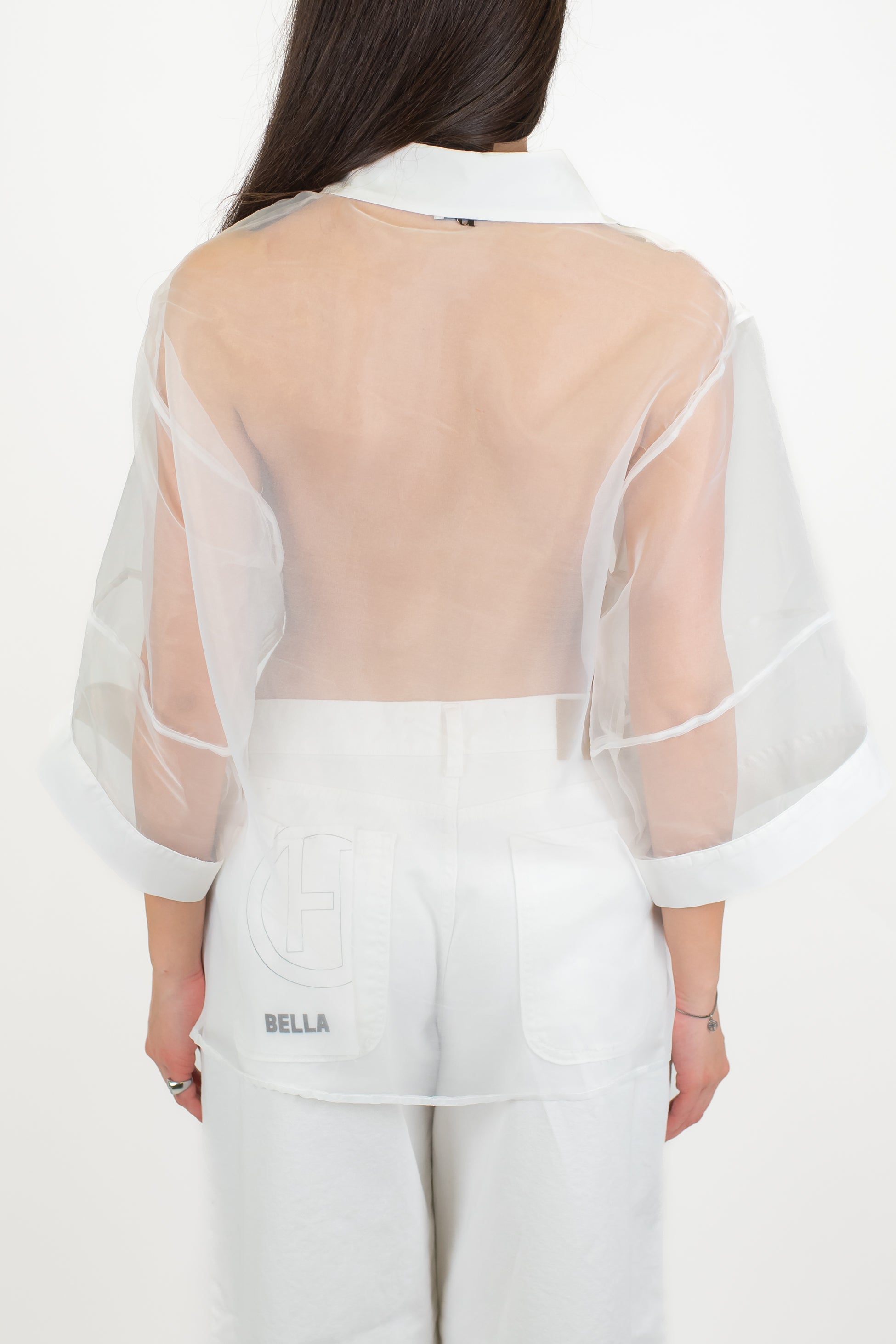 Dixie - Camicia over con trasparenze e manica tre quarti