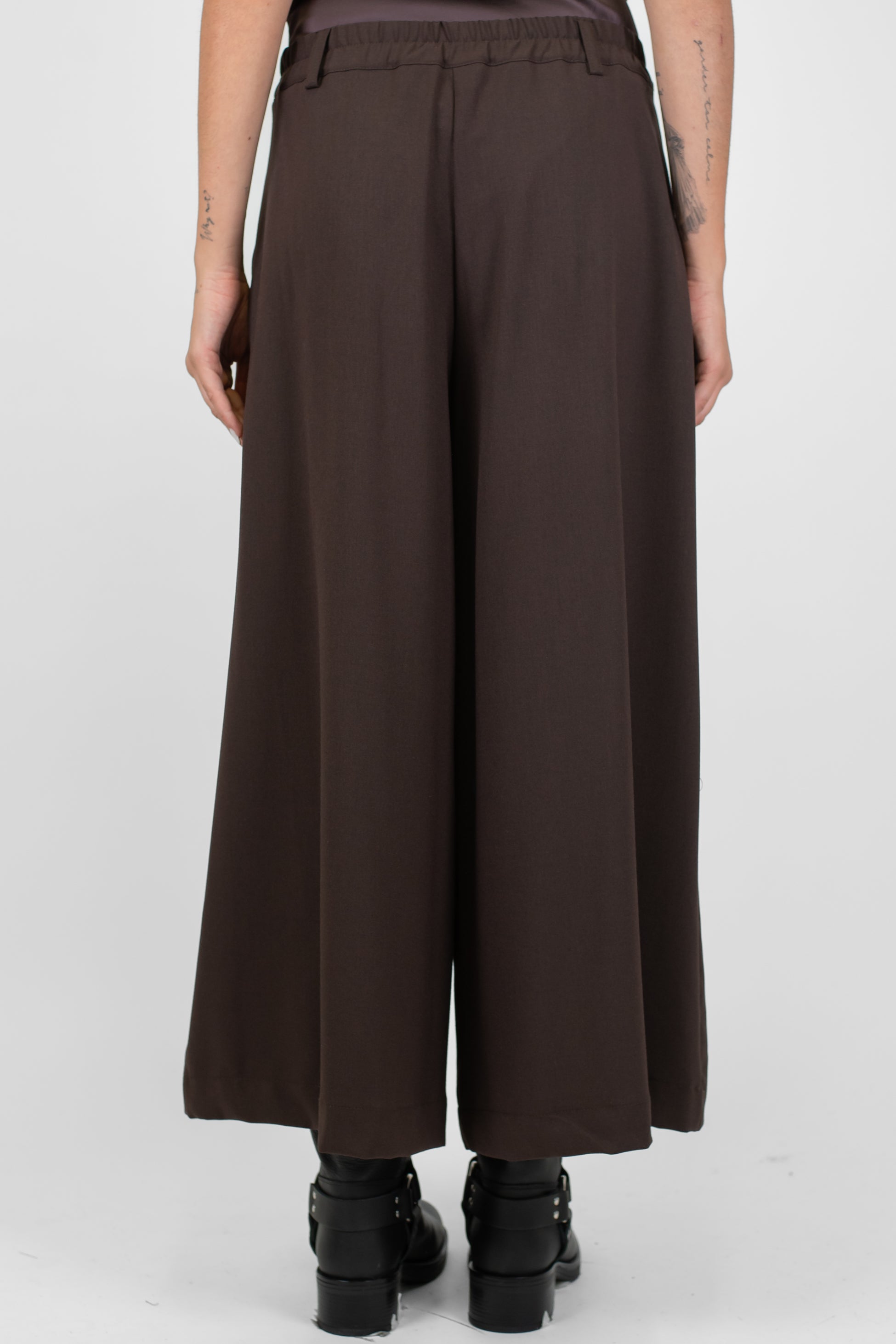 Dixie - Panta-gonna palazzo con pinces ed elastico sul retro