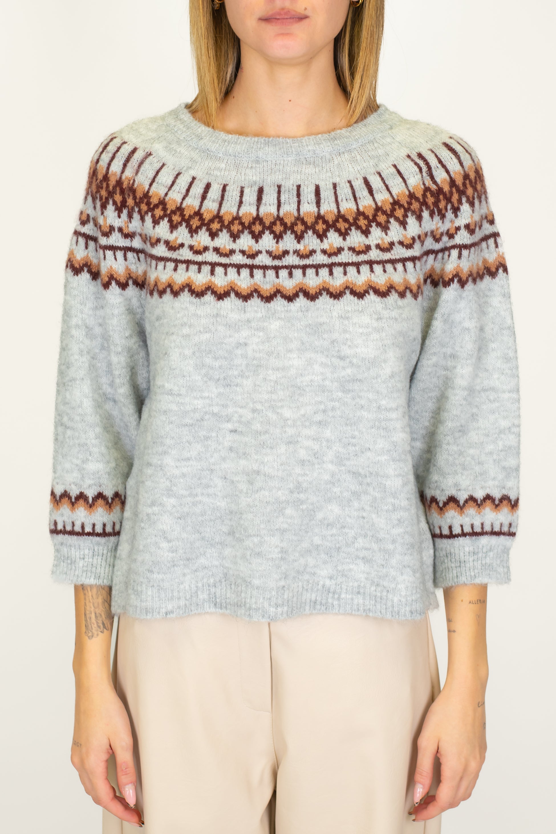 Haveone - Maglia in misto lana stile norvegese