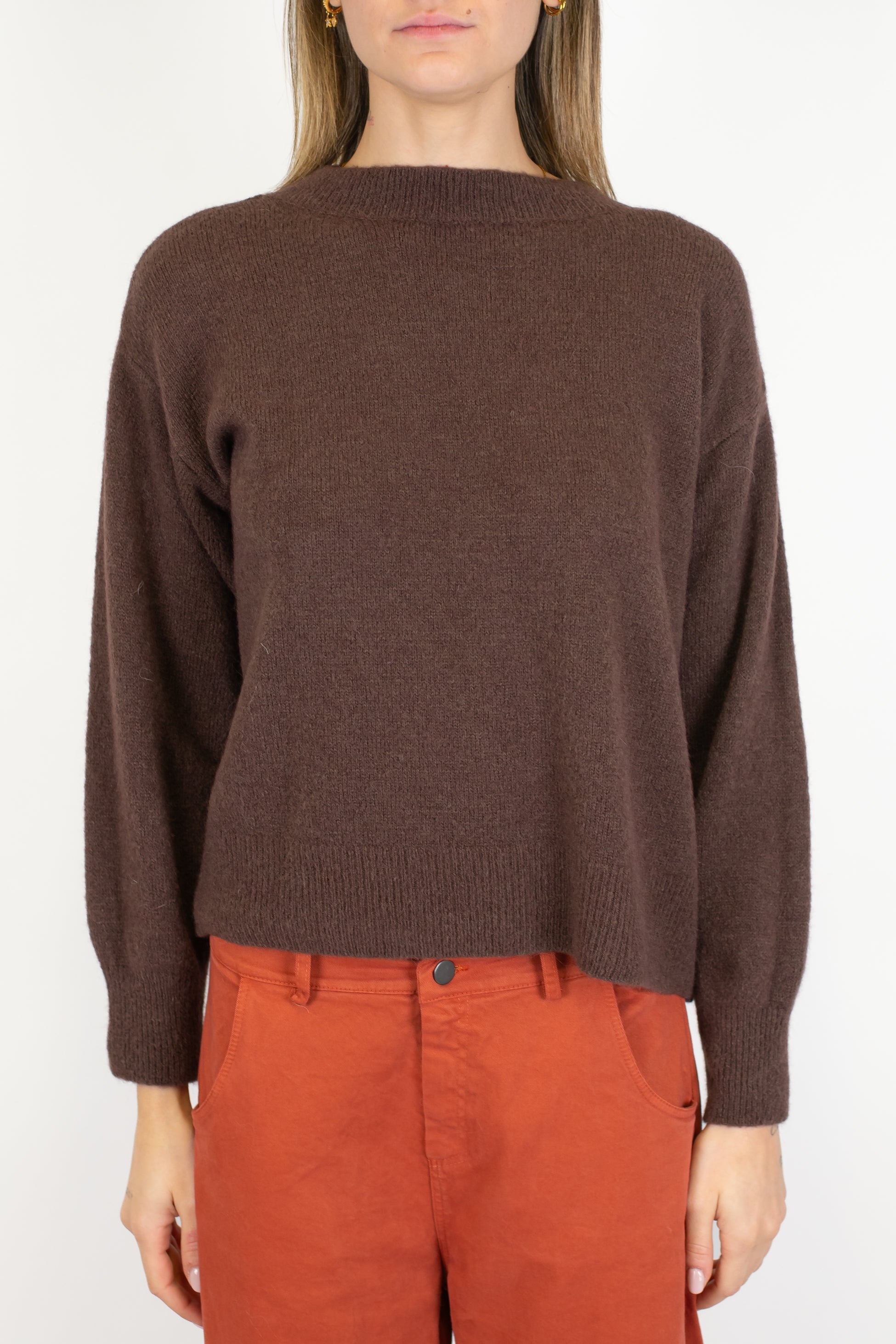 Dixie - Maglia in baby alpaca con scollo a V profondo sul retro