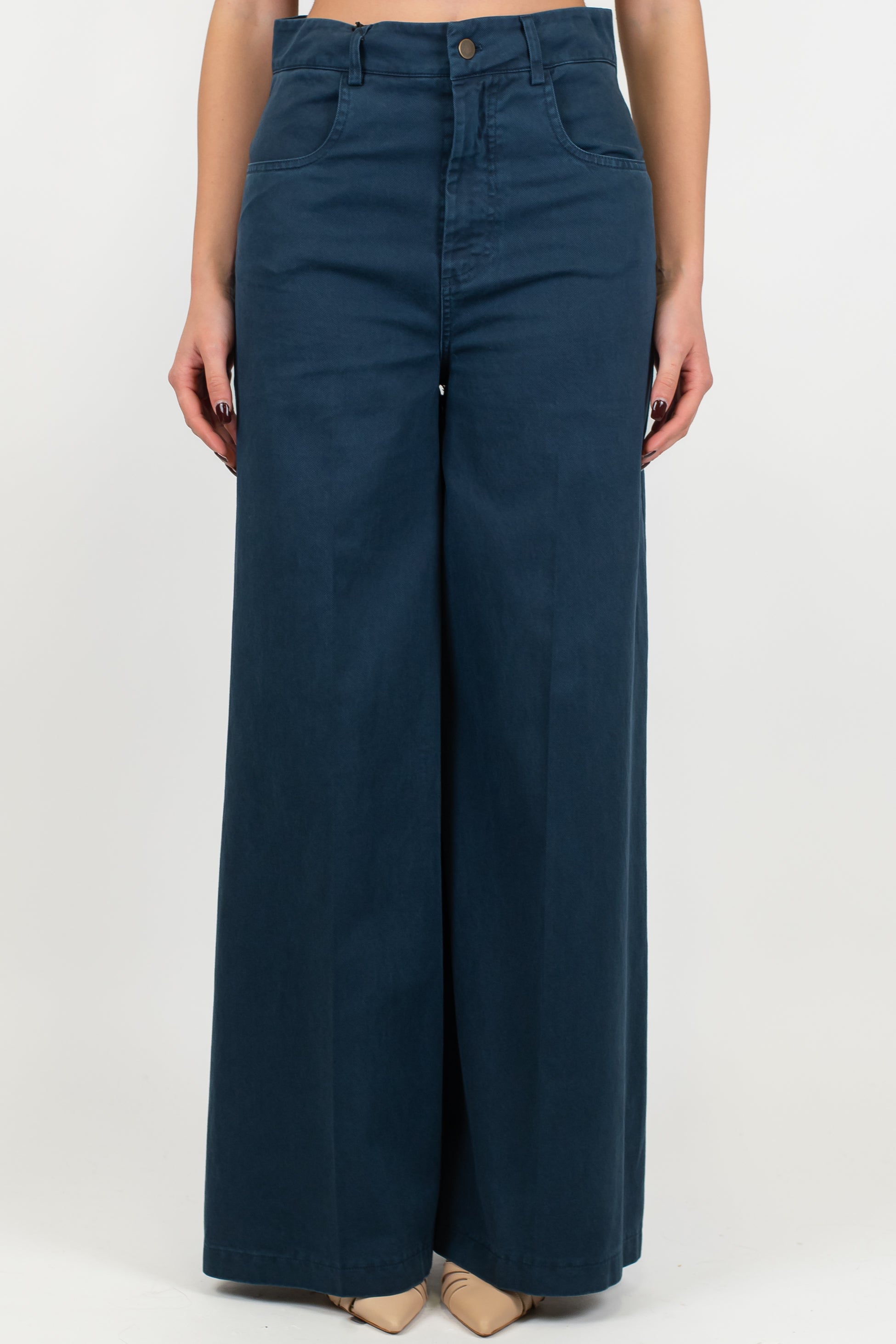 Tensione in - Pantalone palazzo in lyocell modello Baldo