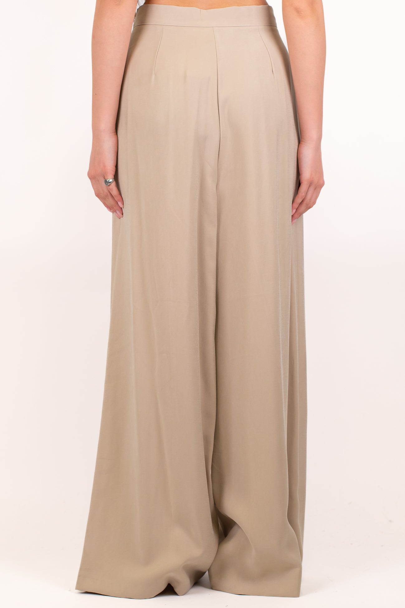 Haveone - Pantalone palazzo con pinces in viscosa