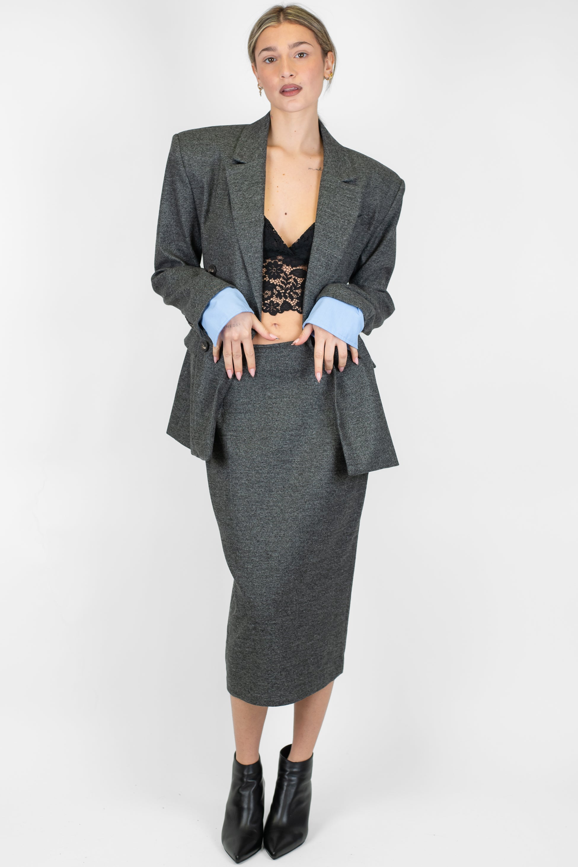 Tensione in - Gonna tubino con spacco centrale sul retro