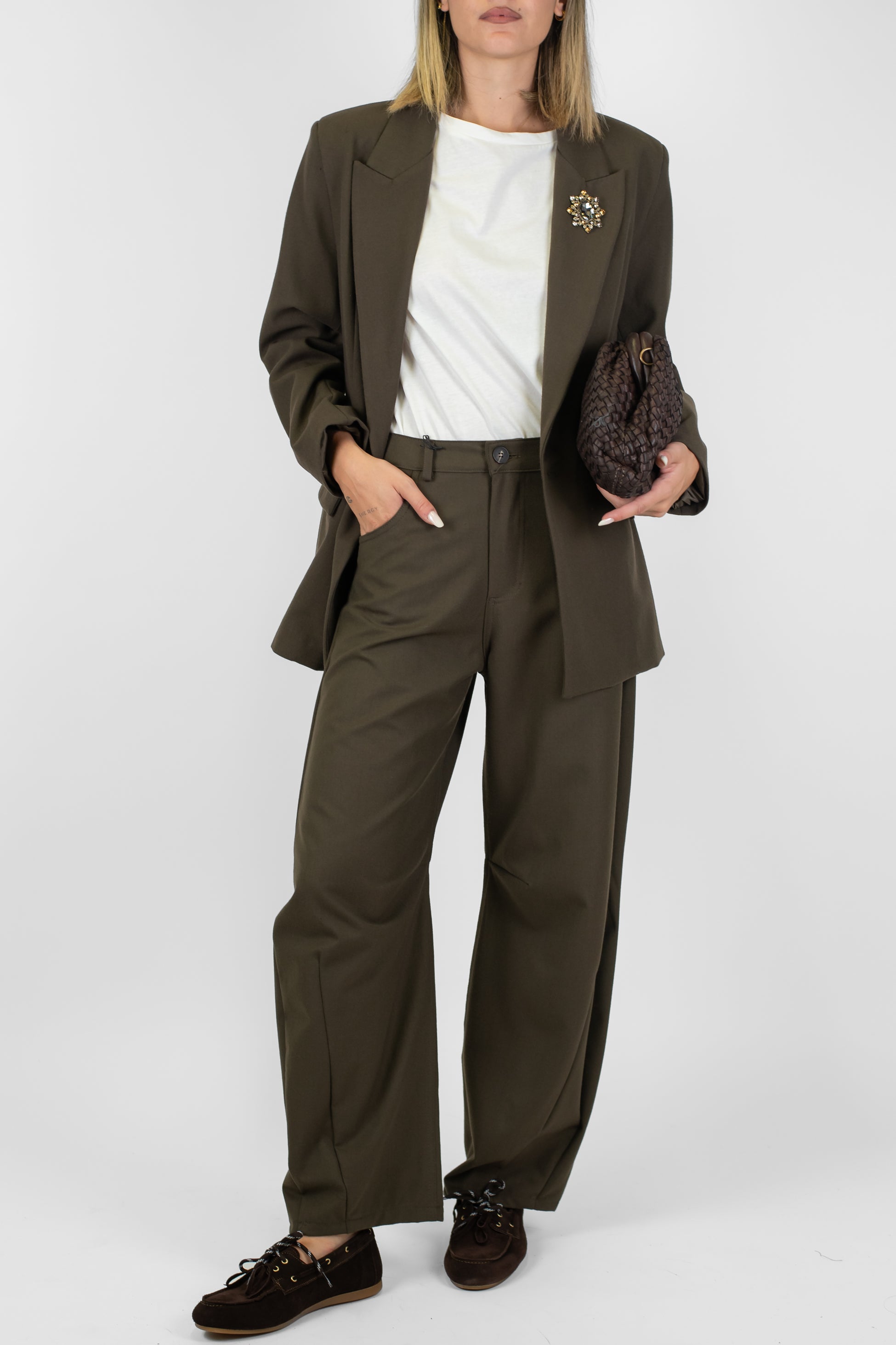 Tensione in - Pantalone balloon gessato