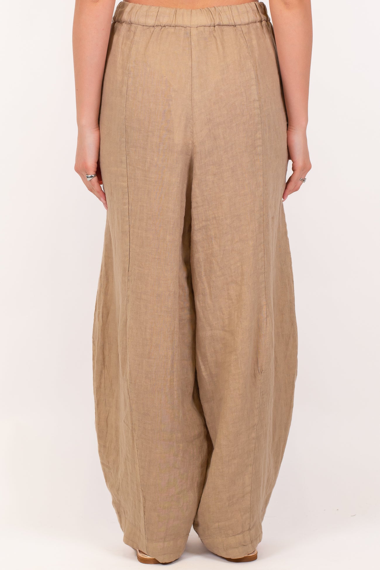 Motel - Pantalone balloon in puro lino con coulisse
