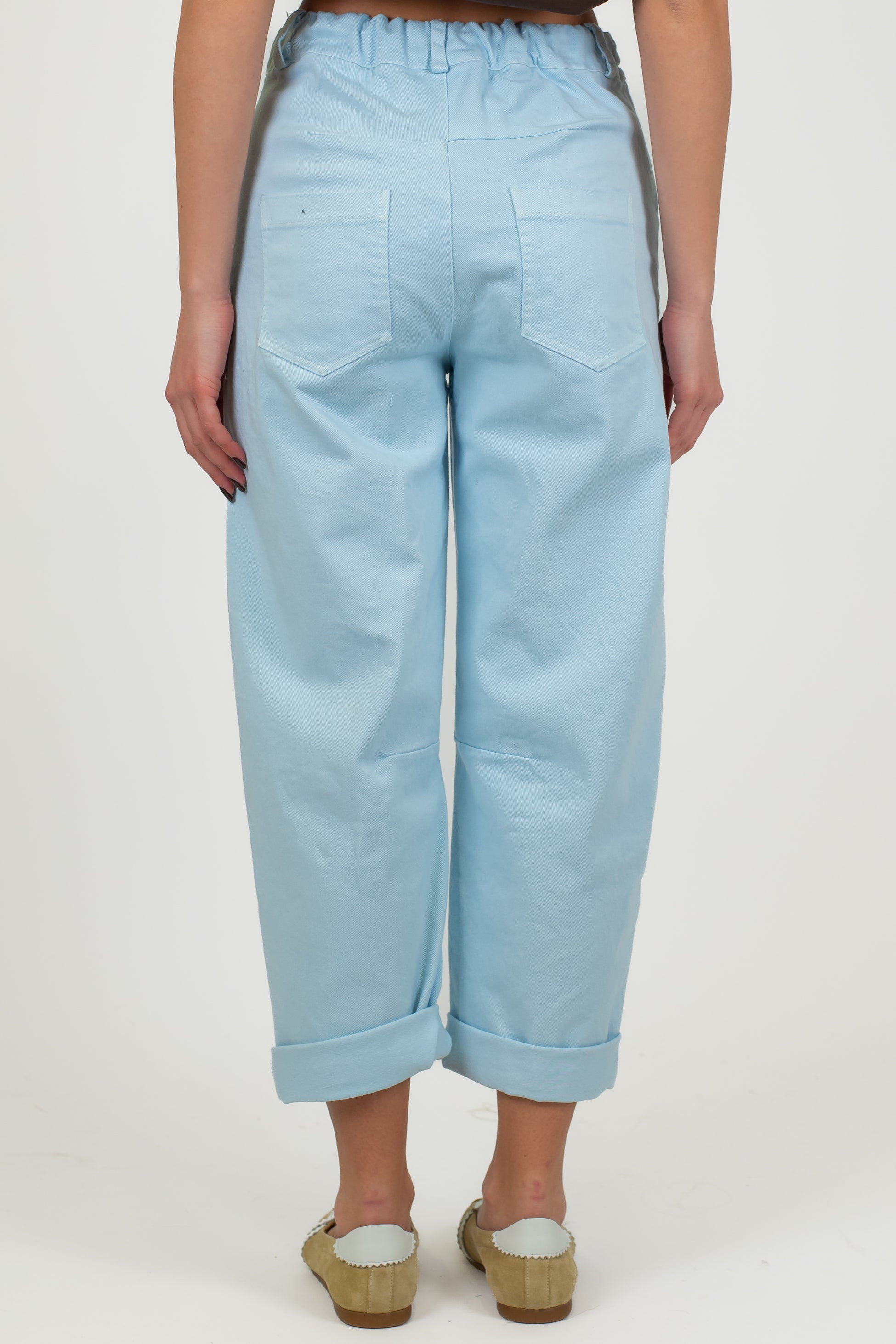 Motel - Pantalone balloon in denim colorato con elastico sul retro