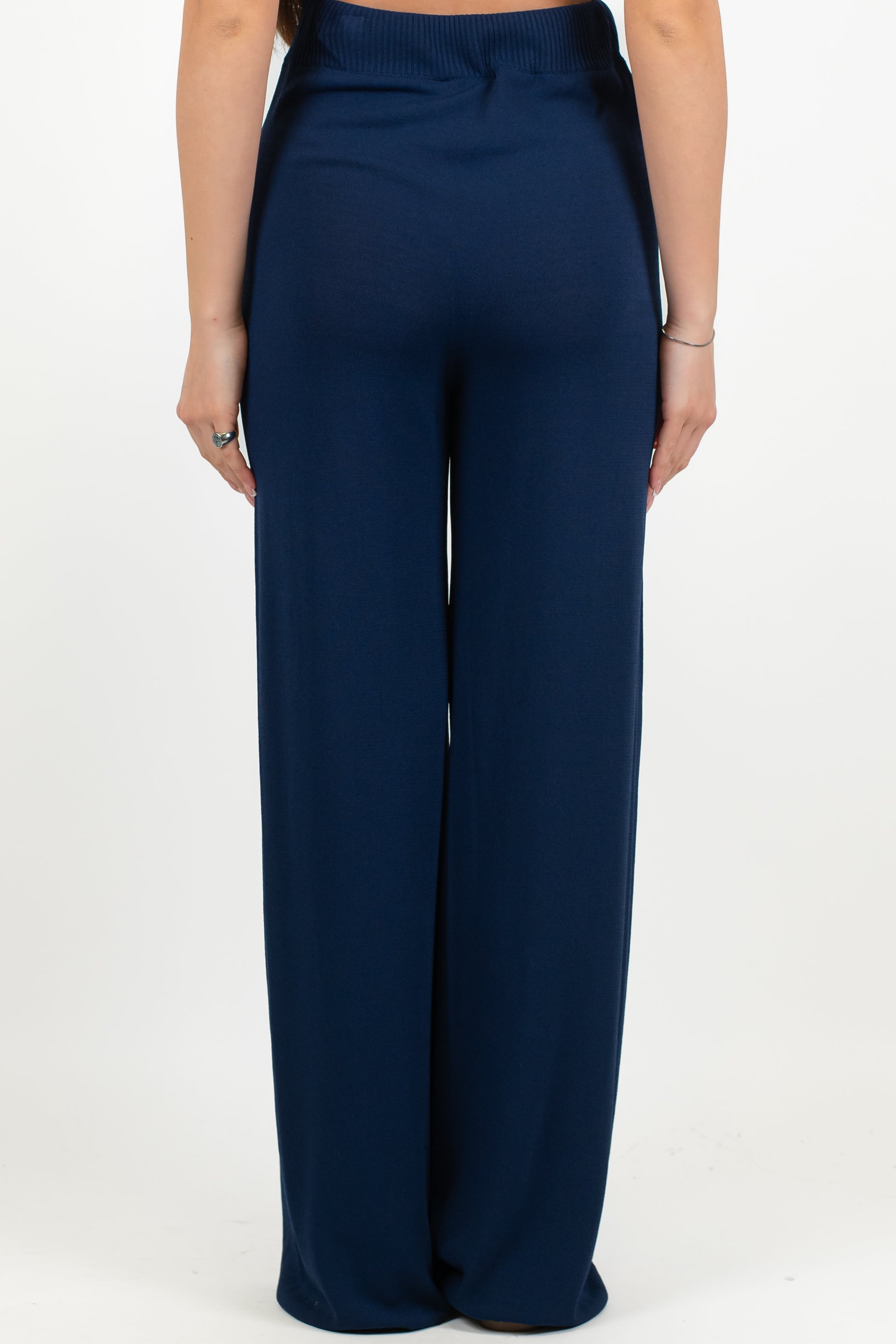 Maryley - Pantalone palazzo in viscosa leggera con elastico in vita