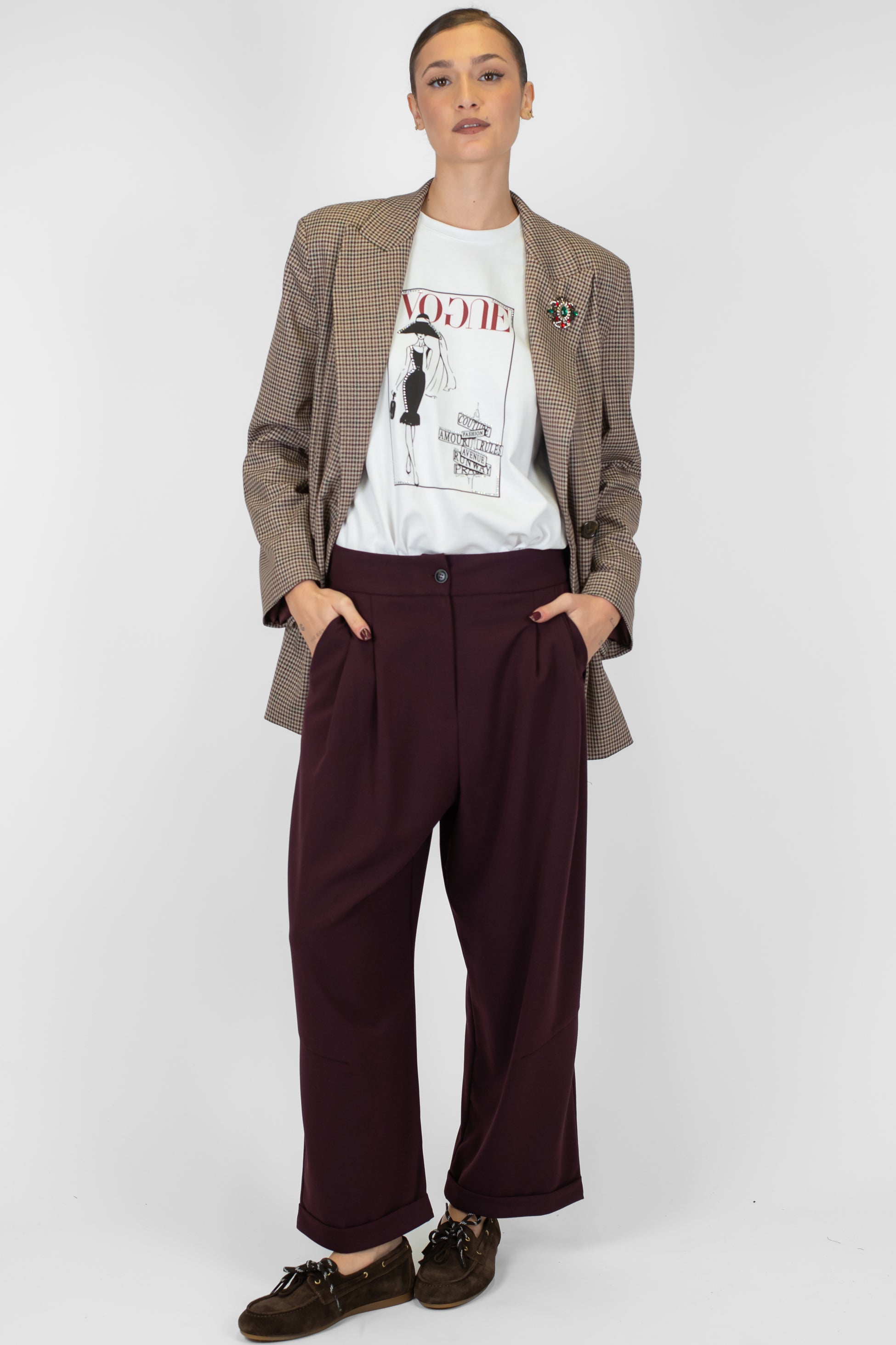 Tensione in - Pantalone balloon a vita bassa con pinces