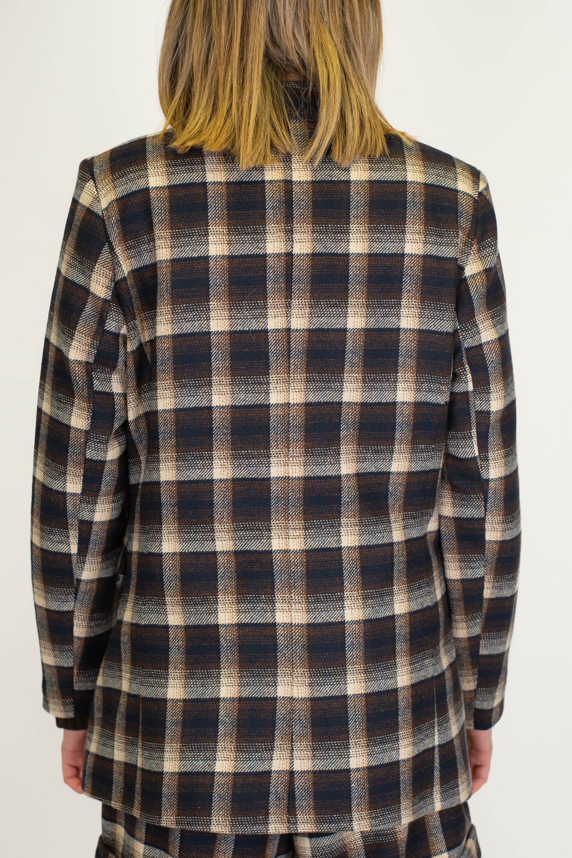 Tensione in - Giacca fantasia check in misto lana