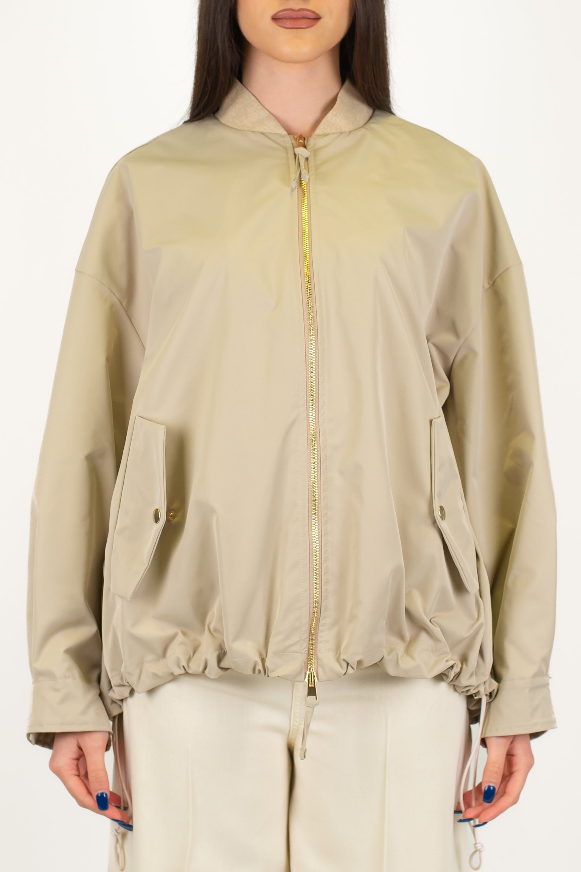 Tensione in - Bomber over con tasche laterali e chiusura zip