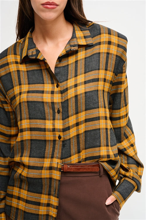 Maryley - Camicia fantasia check con spalline