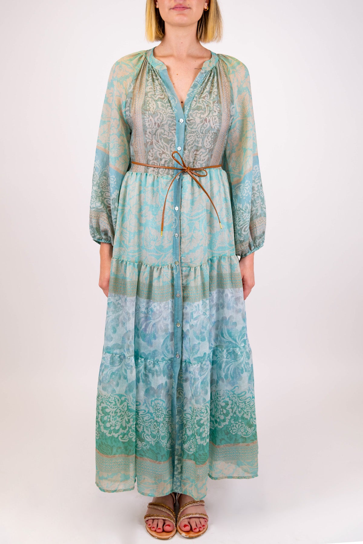 Motel - Chemisier fantasia floreale astratta in lyocell con collo coreano