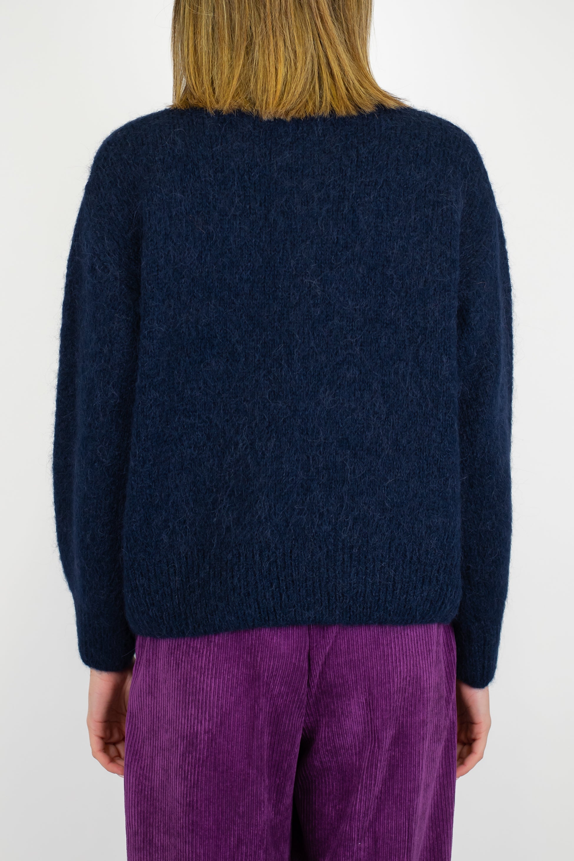 Dixie - Maglia girocollo maniche lunghe in baby alpaca