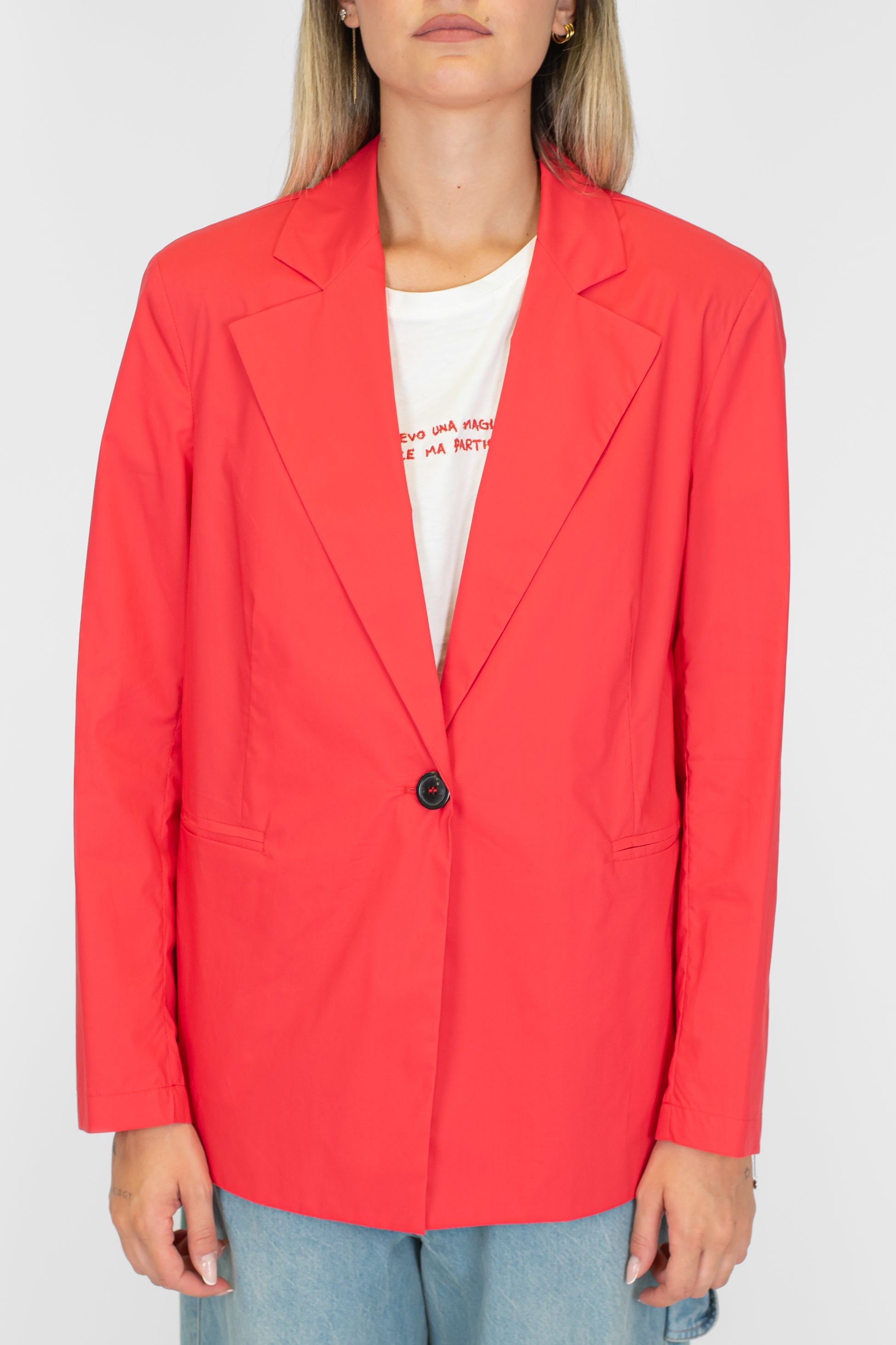 Maryley - Giacca monopetto sfoderata in tela paracadute