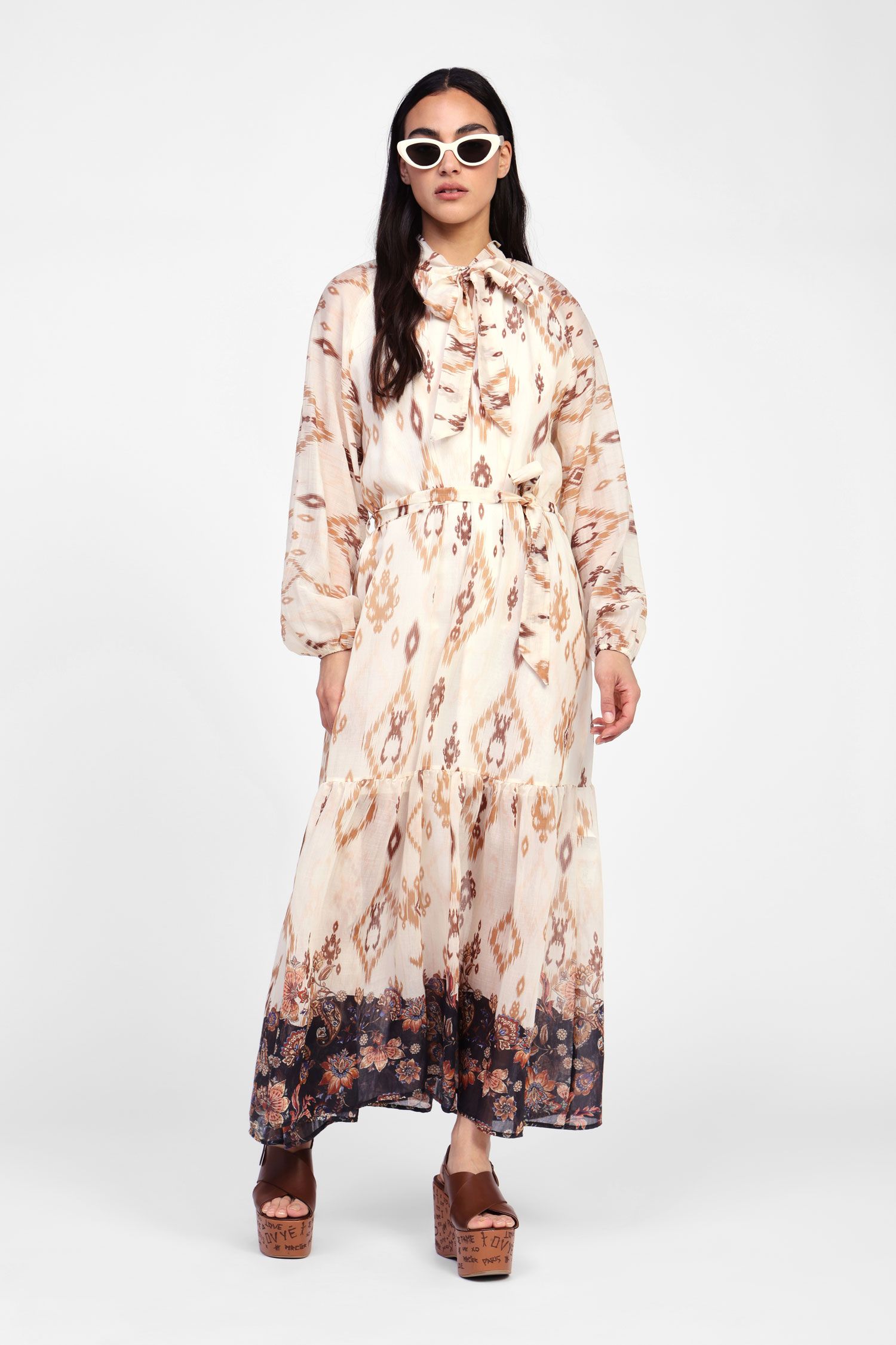 Dixie - Abito lungo in lyocell fantasia