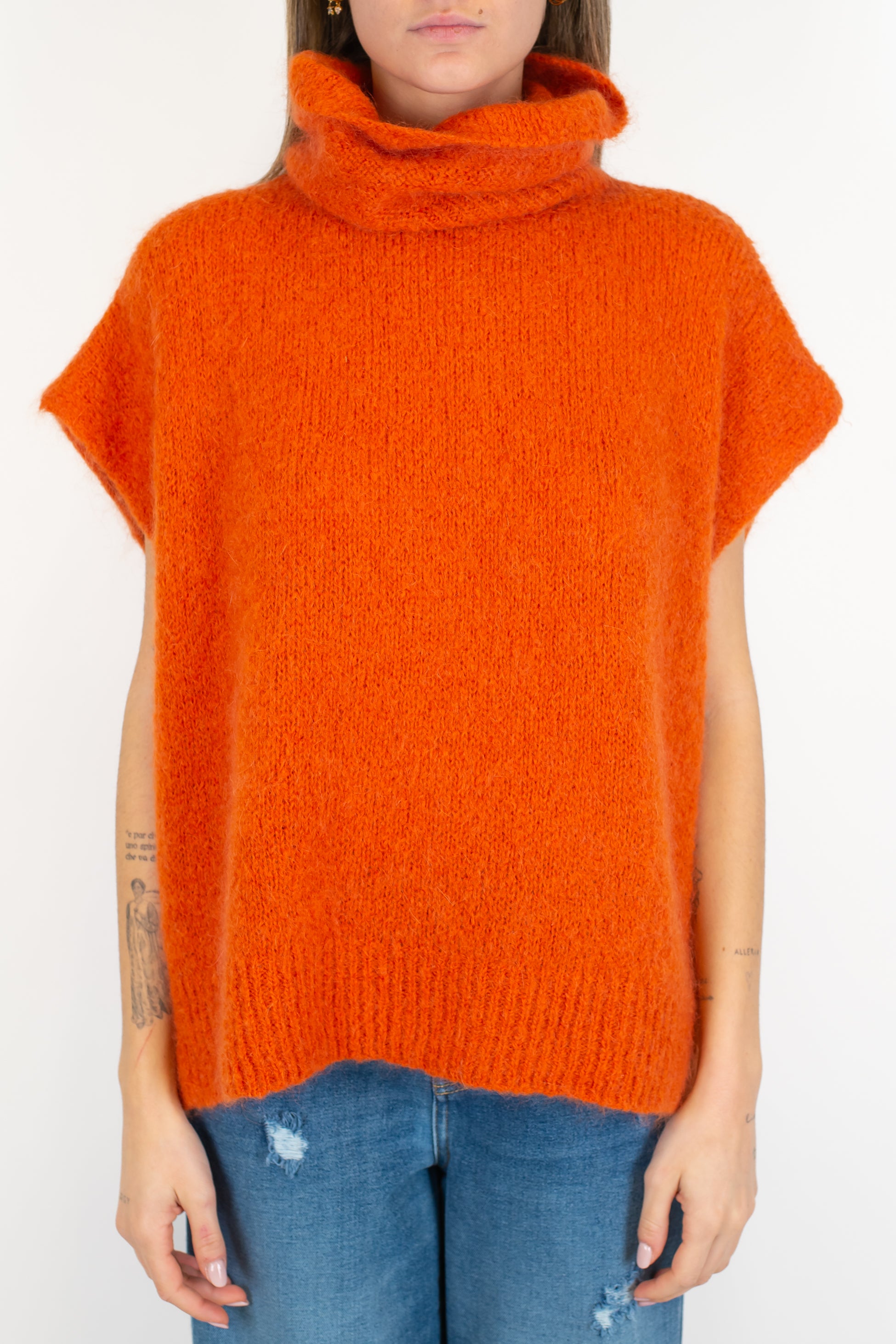 Dixie - Dolcevita over giromaniche in lana mohair con collo morbido