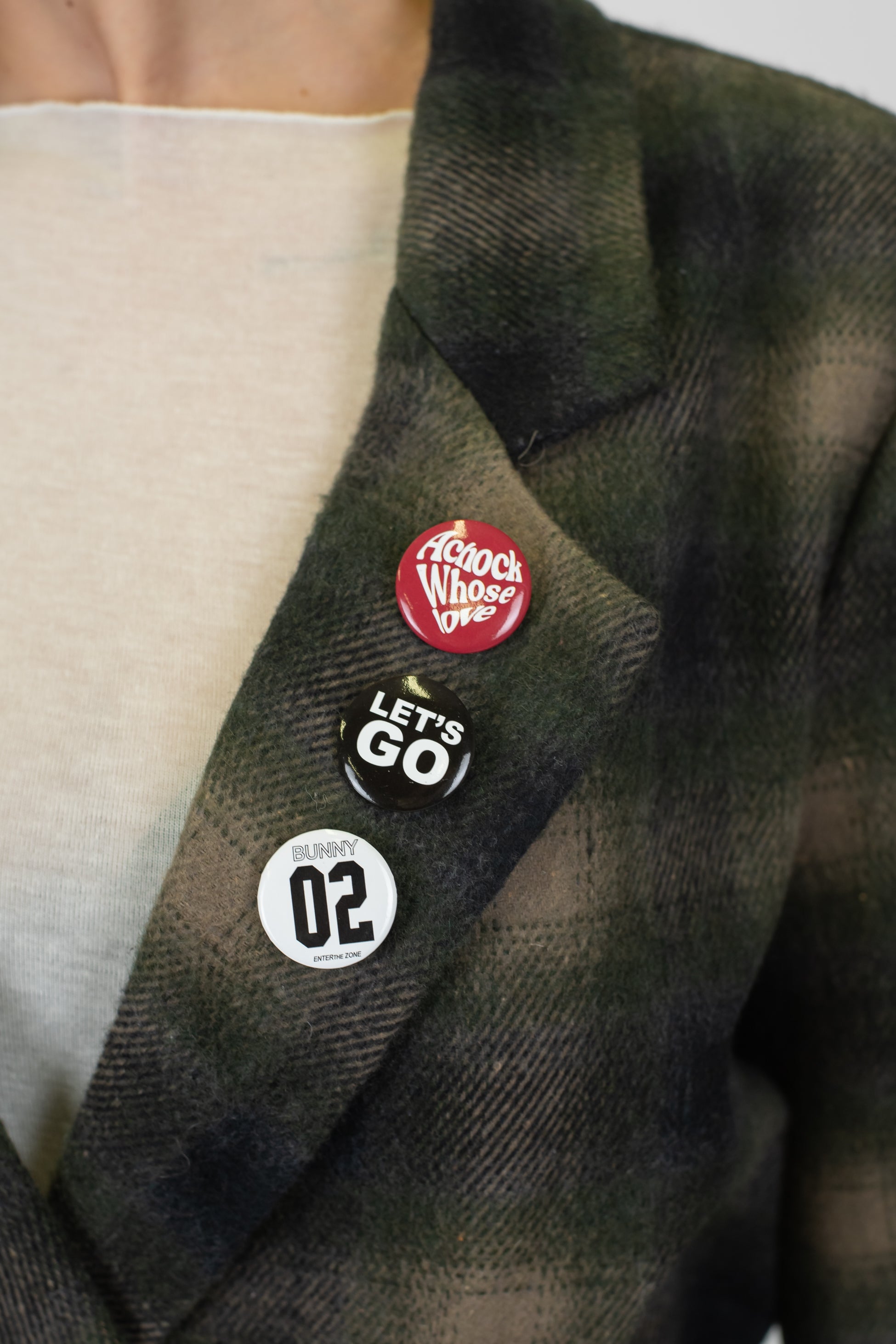 Dixie - Giacca doppiìopetto in misto lana fantasia check con spille