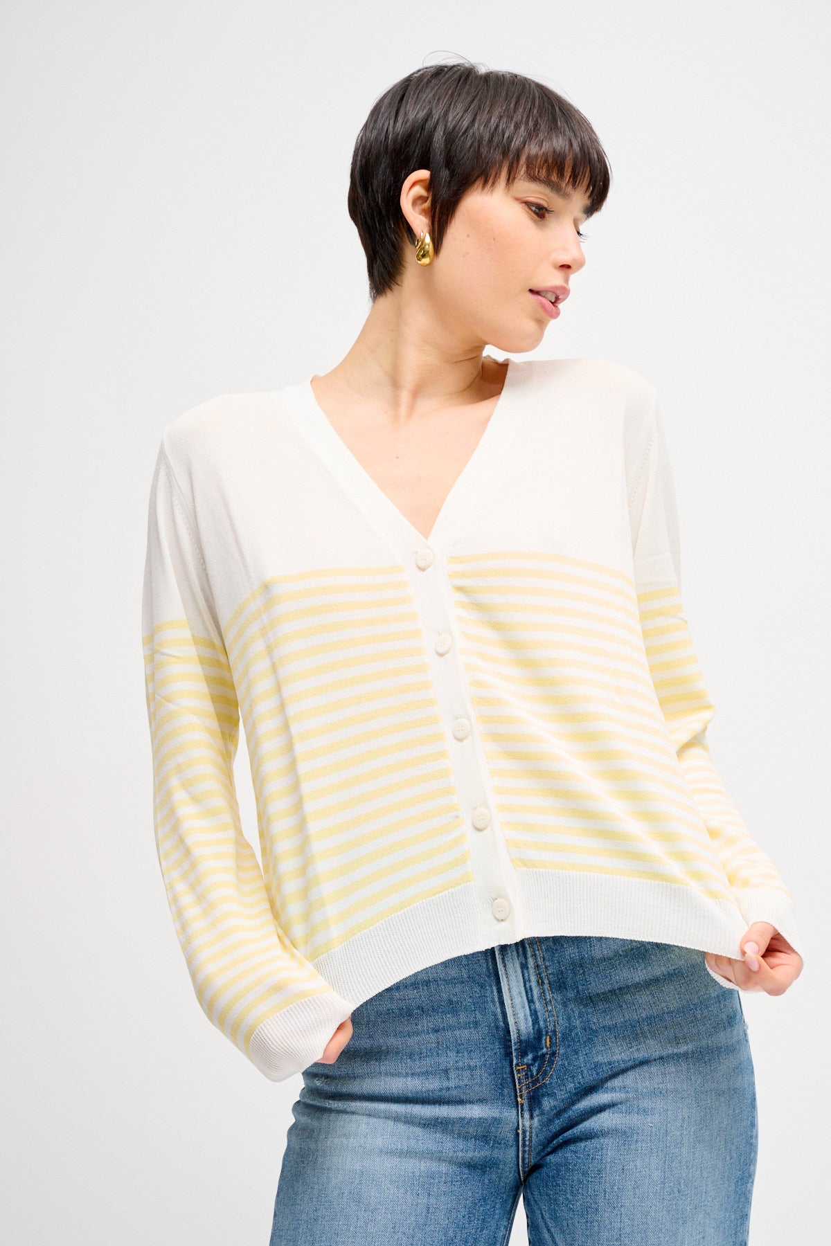 Maryley - Cardigan a righe in viscosa