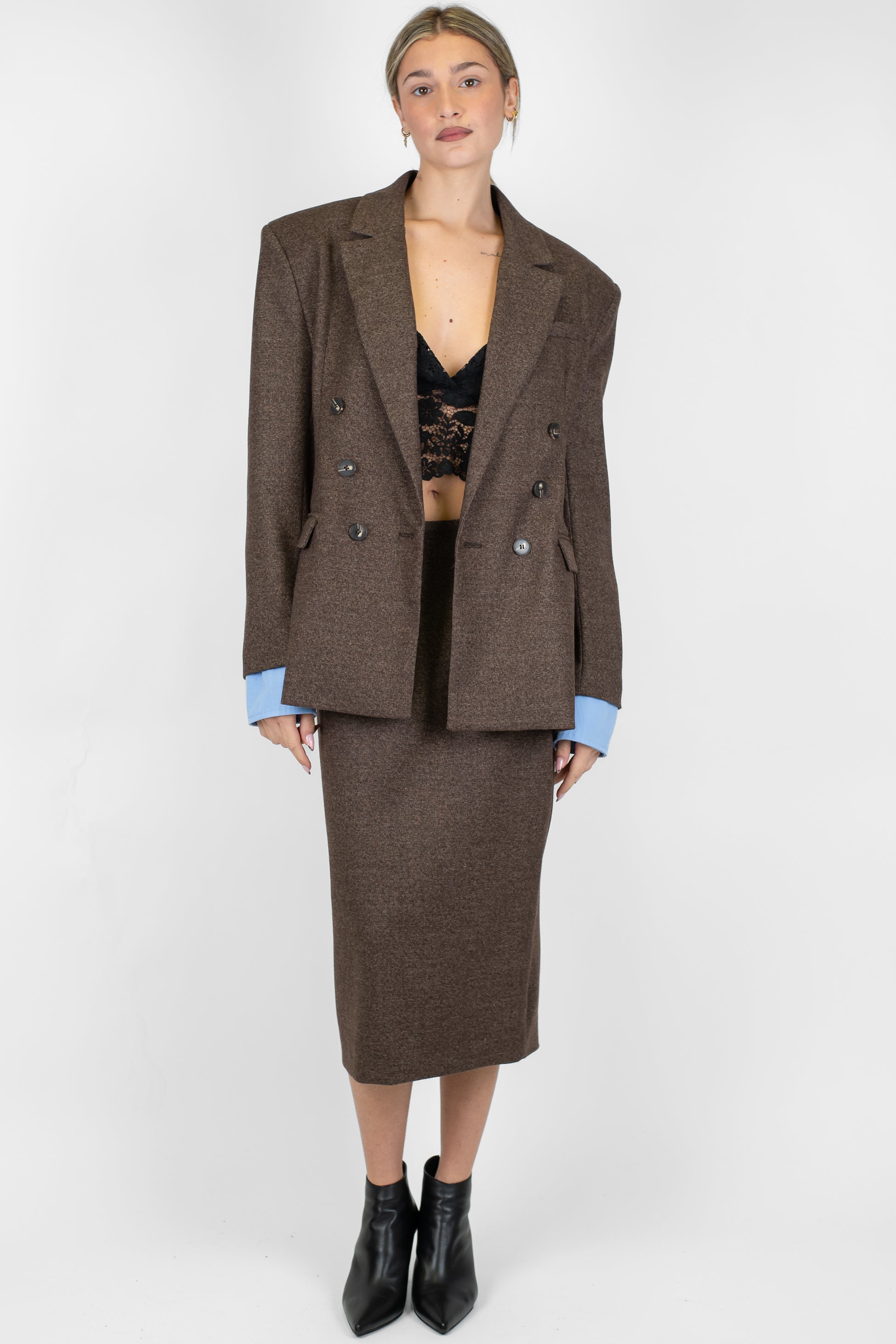 Tensione in - Gonna tubino con spacco centrale sul retro