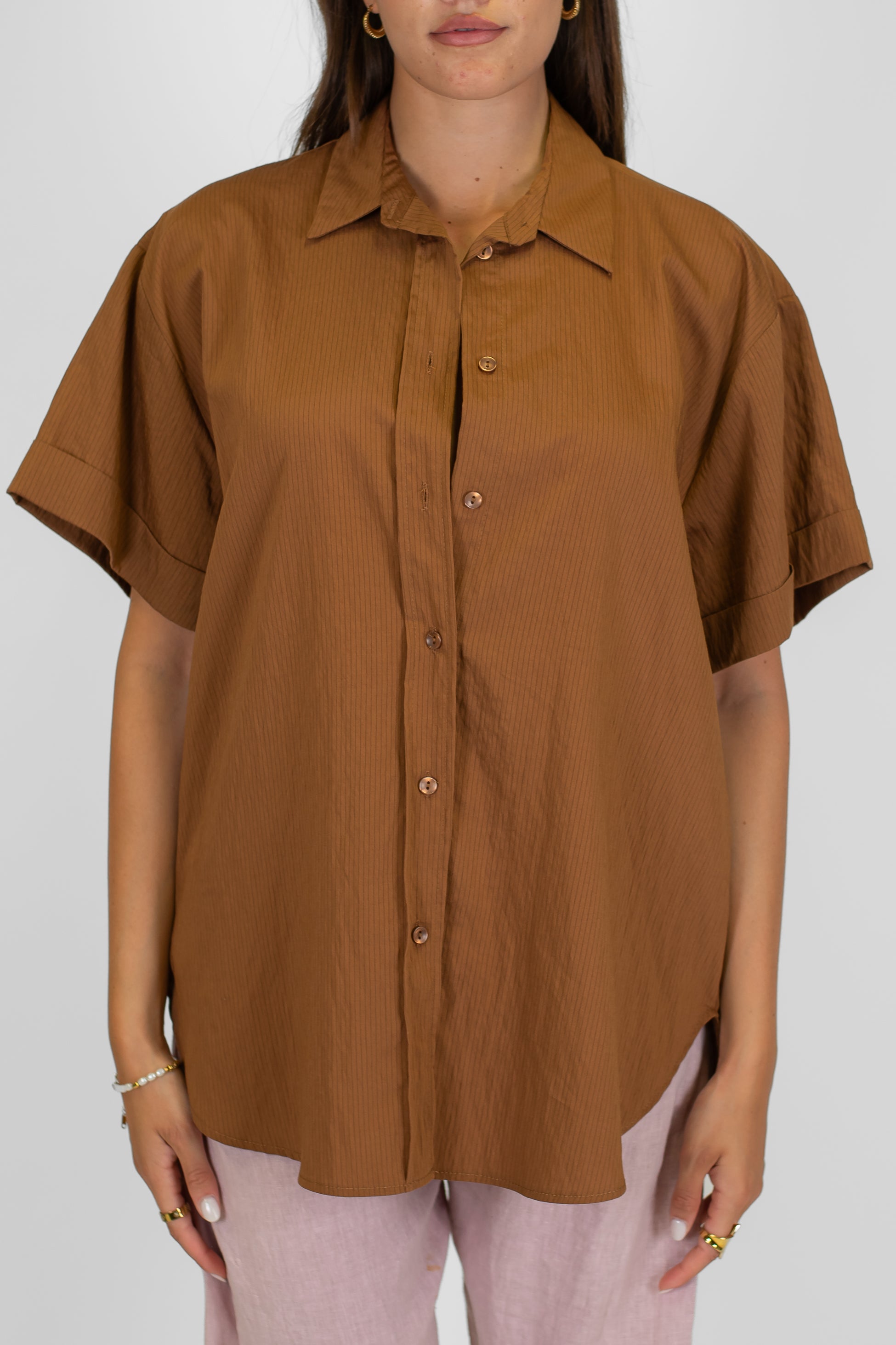 Motel - Camicia mezzamanica over a righe