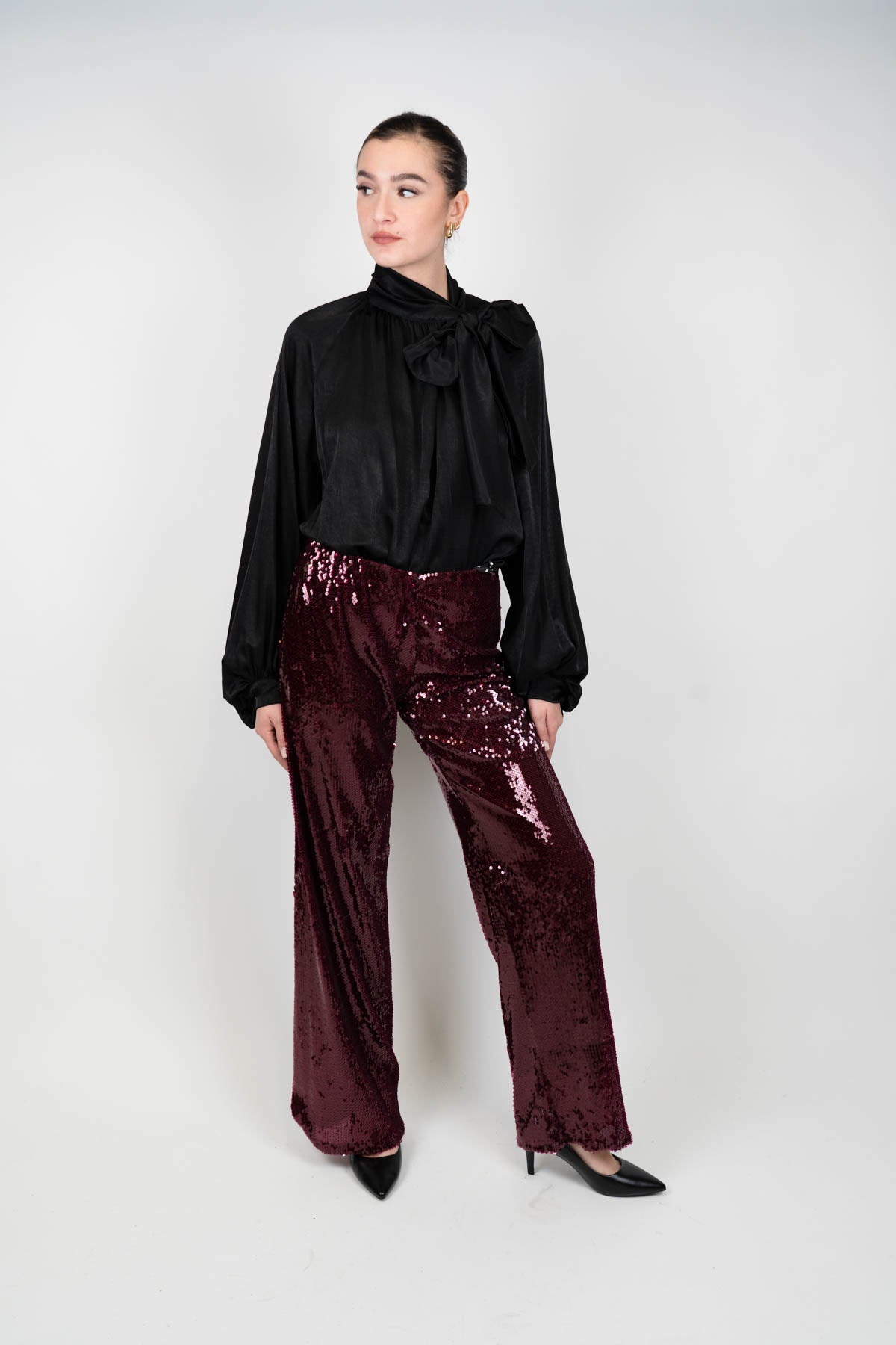 Haveone - Pantalone palazzo paillettes