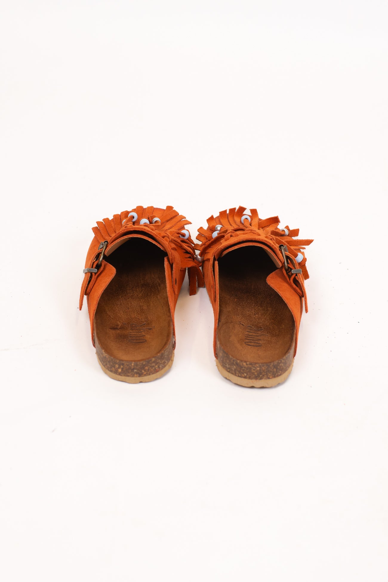 Ovyé - Mules in suede con frange e perline