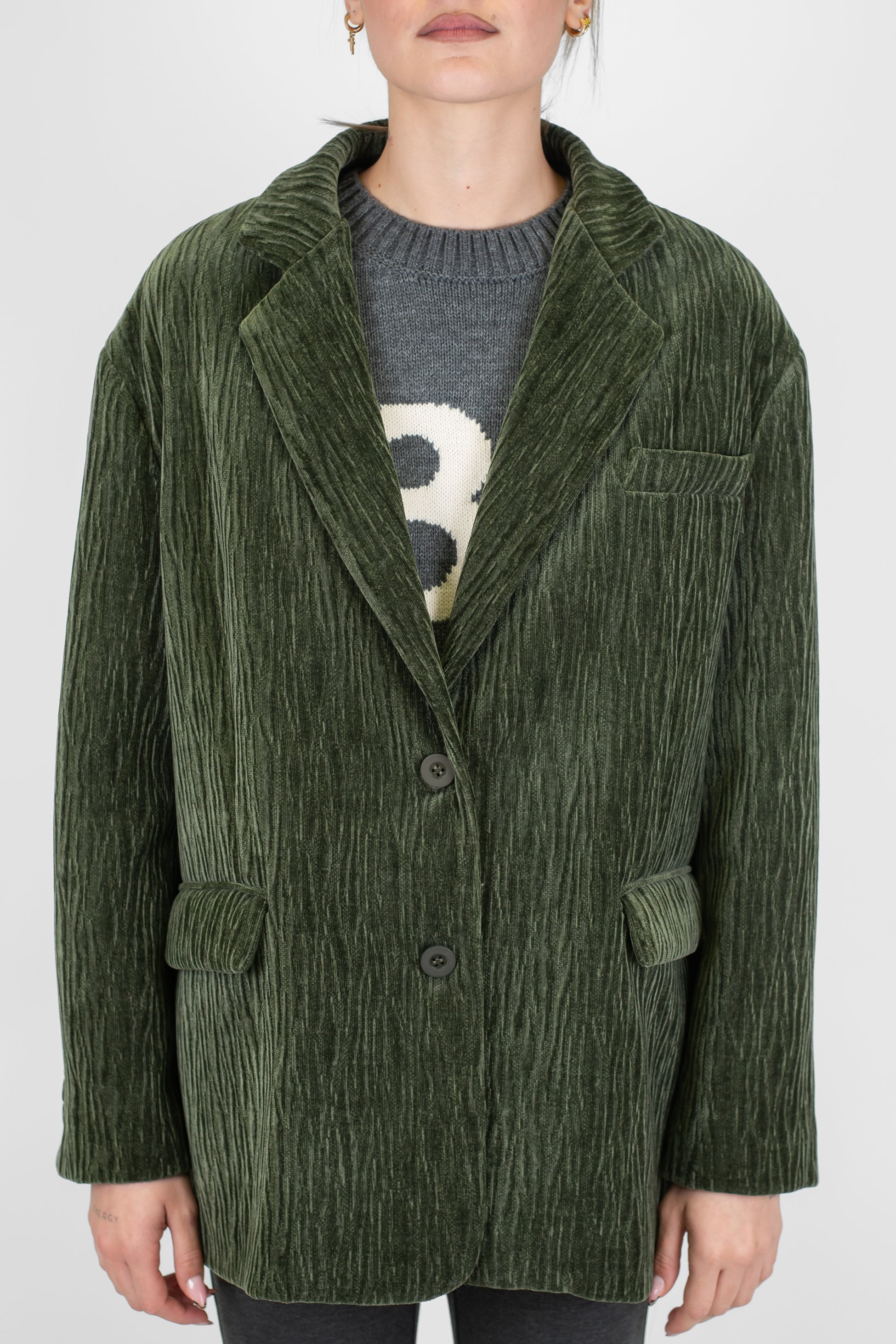 Dixie - Giacca monopetto over in velluto a coste