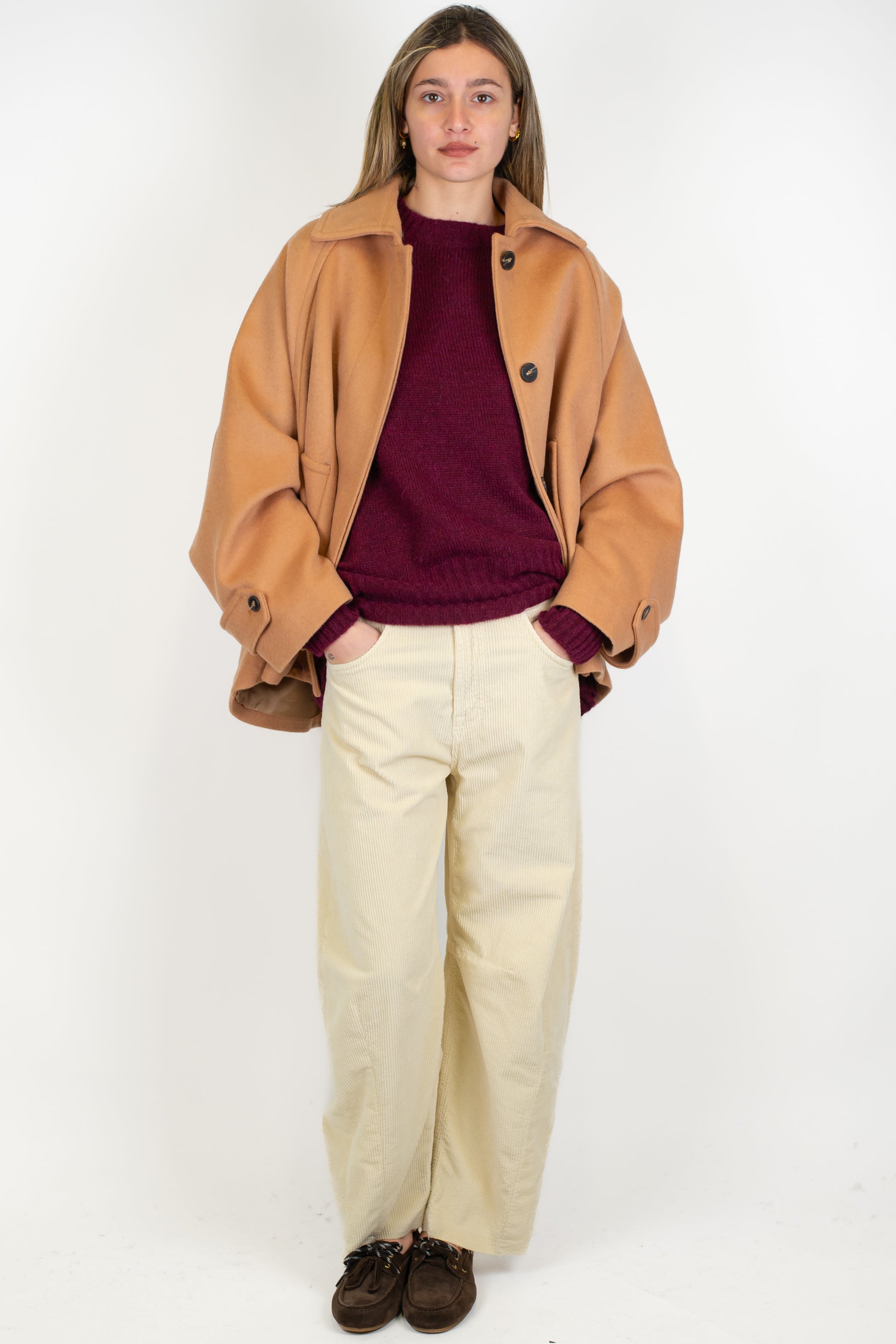 Haveone - Pantalone balloon in velluto millerighe modello Barbara