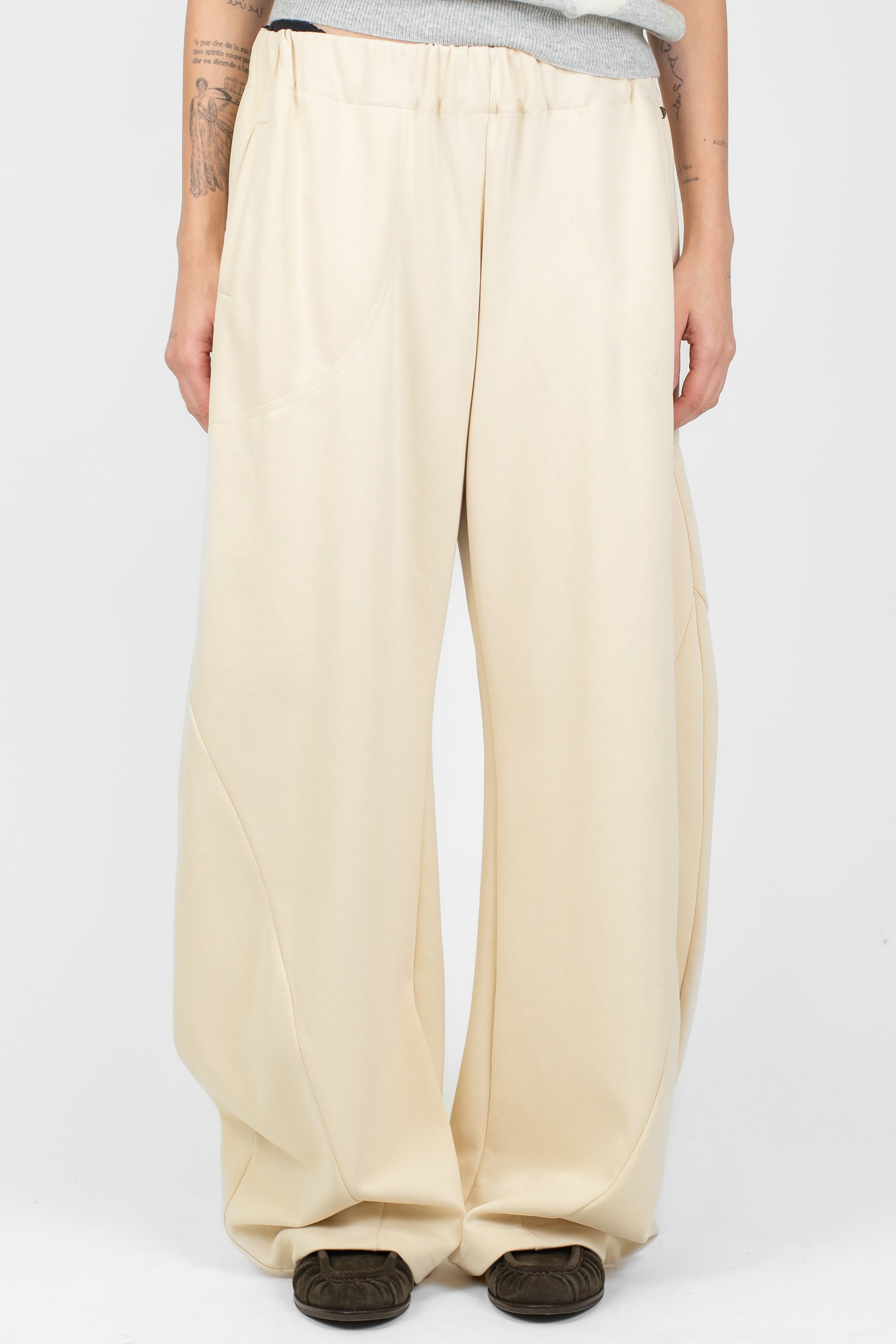 Dixie - Pantalone balloon a gamba ampia con elastico in vita