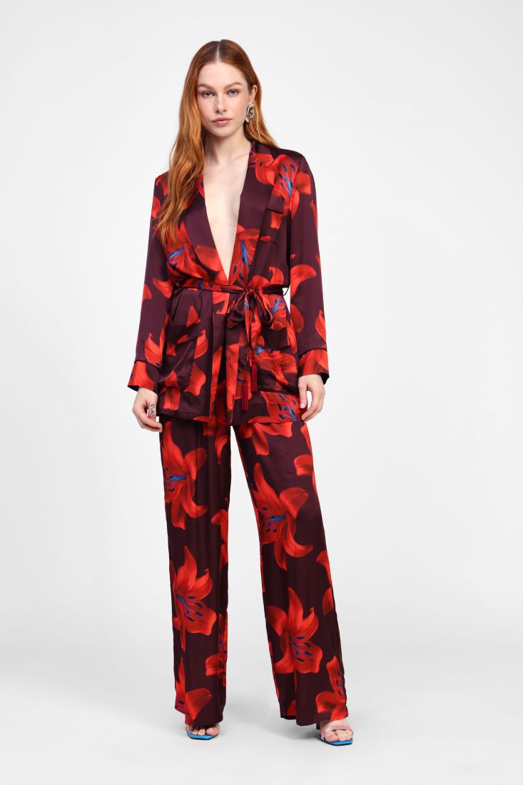 Dixie - Giacca Kimono fantasia com cintura