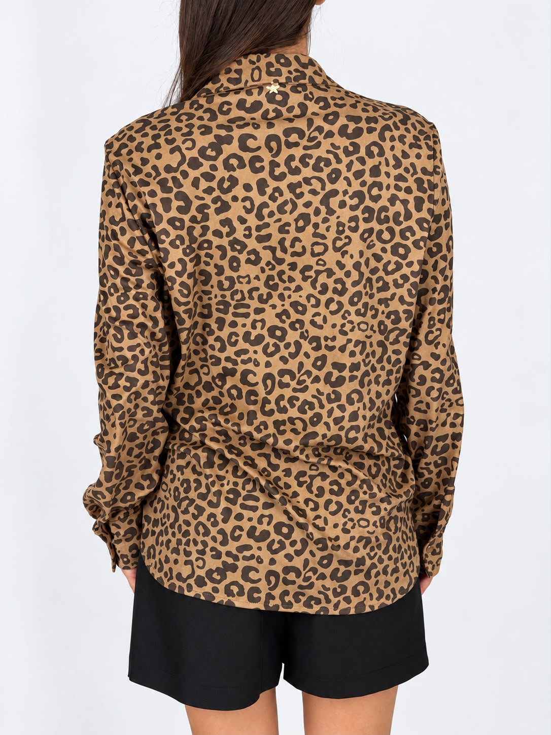 Souvenir - Camicia in suede fantasia animalier