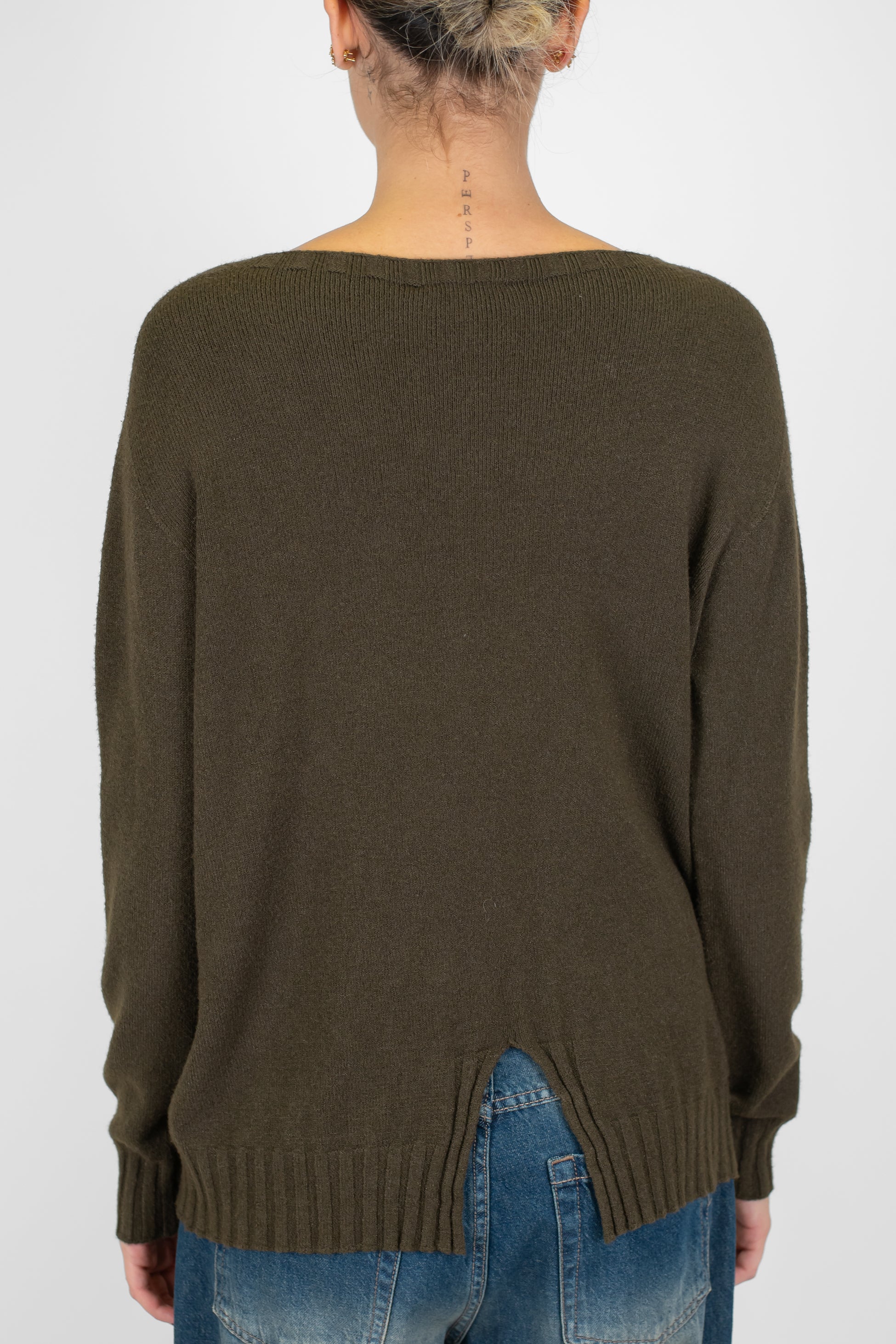 Maryley - Maglia over scollo barca con spacchetto sul retro