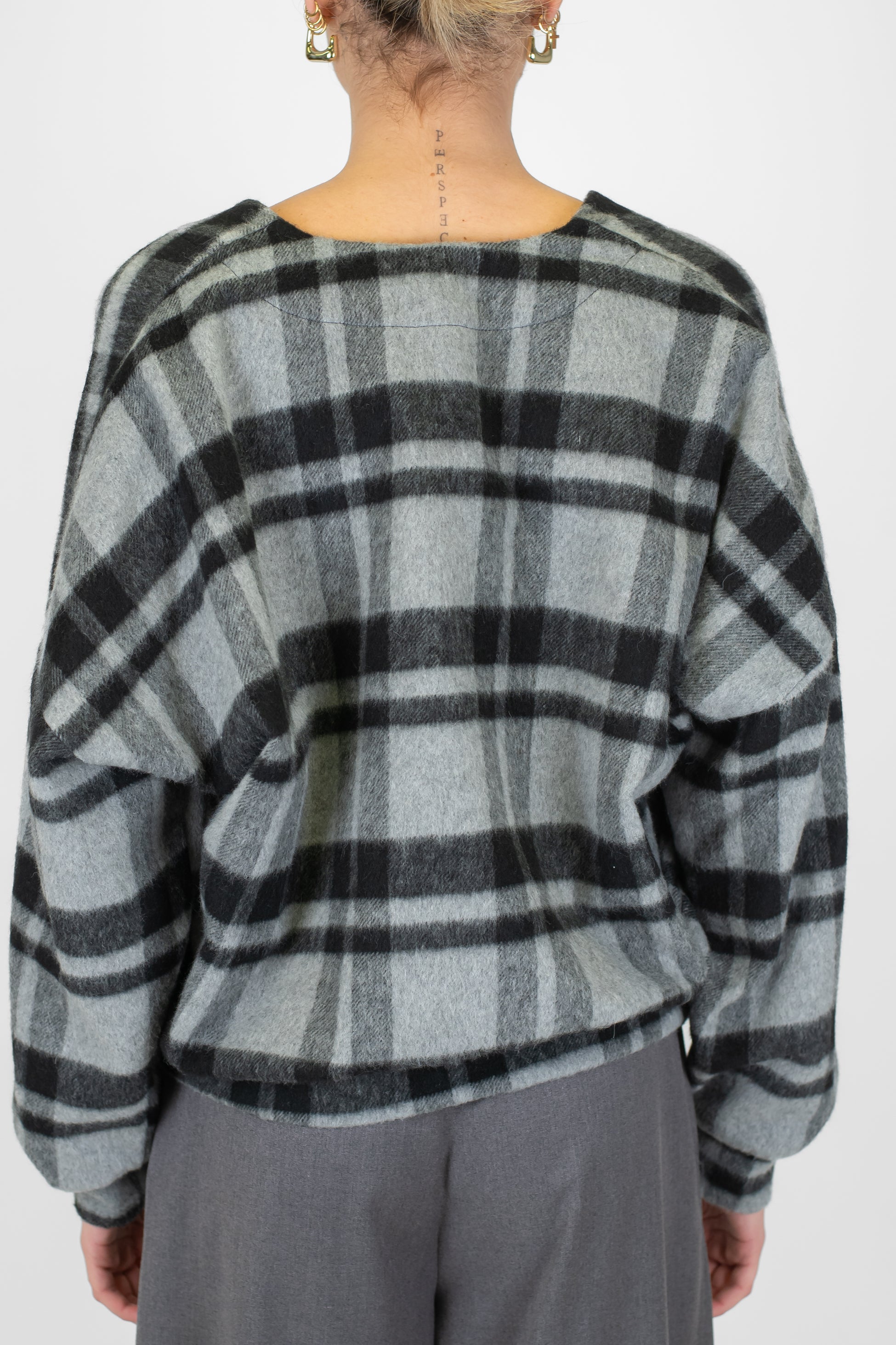 Haveone - Cardigan over fantasia check in misto lana