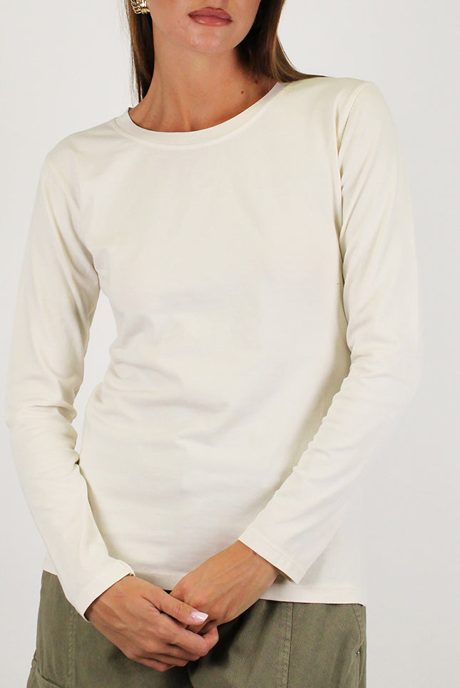 Haveone - Shirt manica lunga in cotone tinta unita