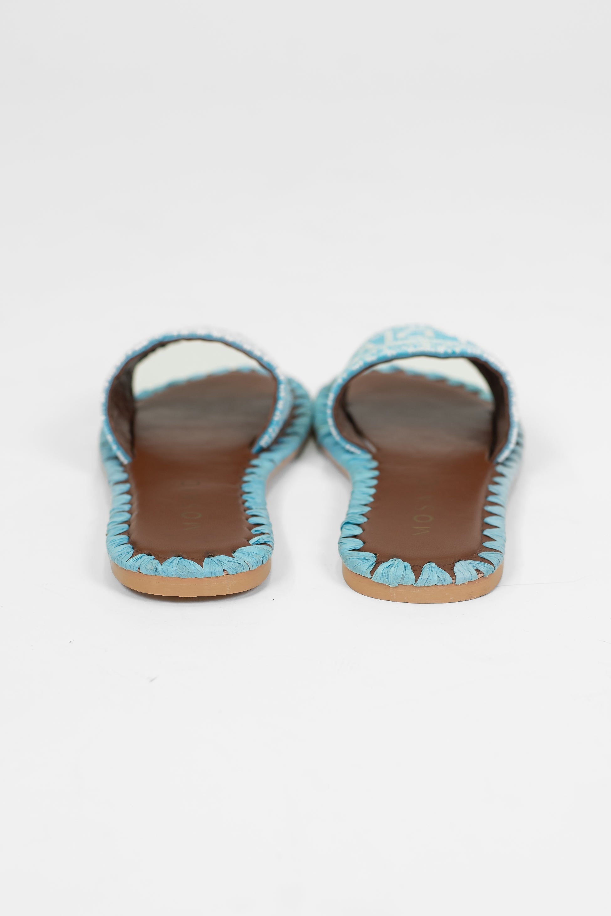 Mosaic - Ciabattina con fascia decorata da perline con scritta