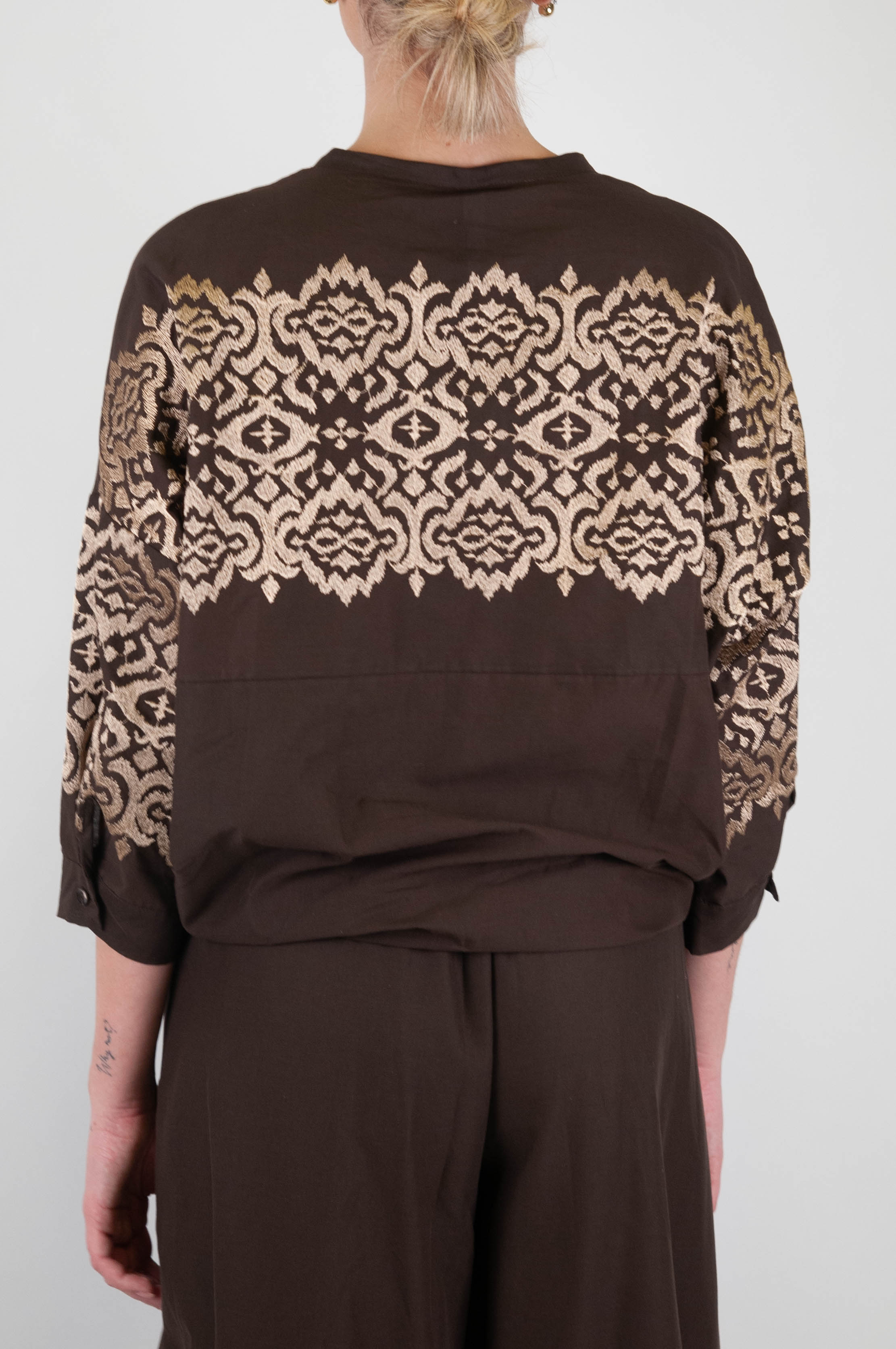 Tension in - Shirt with embroidery and three-quarter sleeves