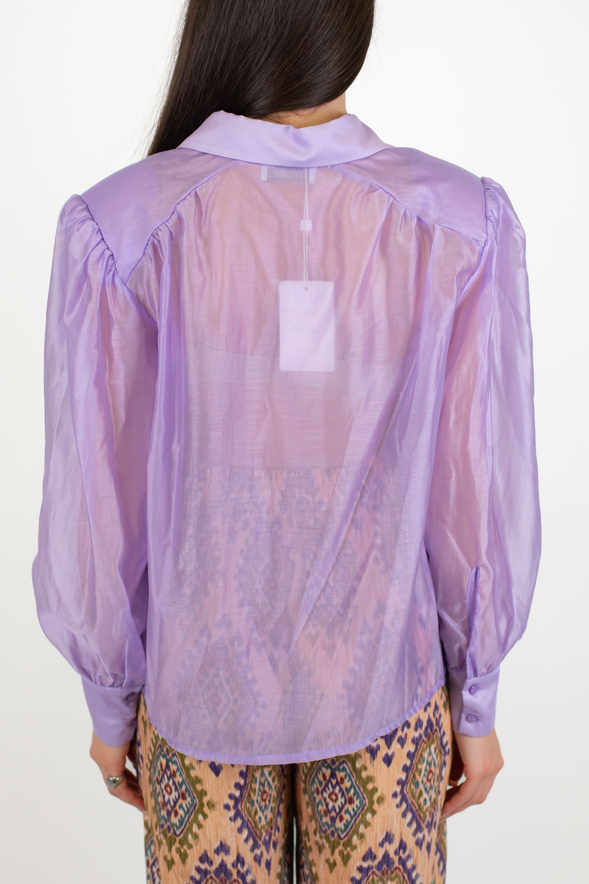Motel - Camicia tinta unita in organza